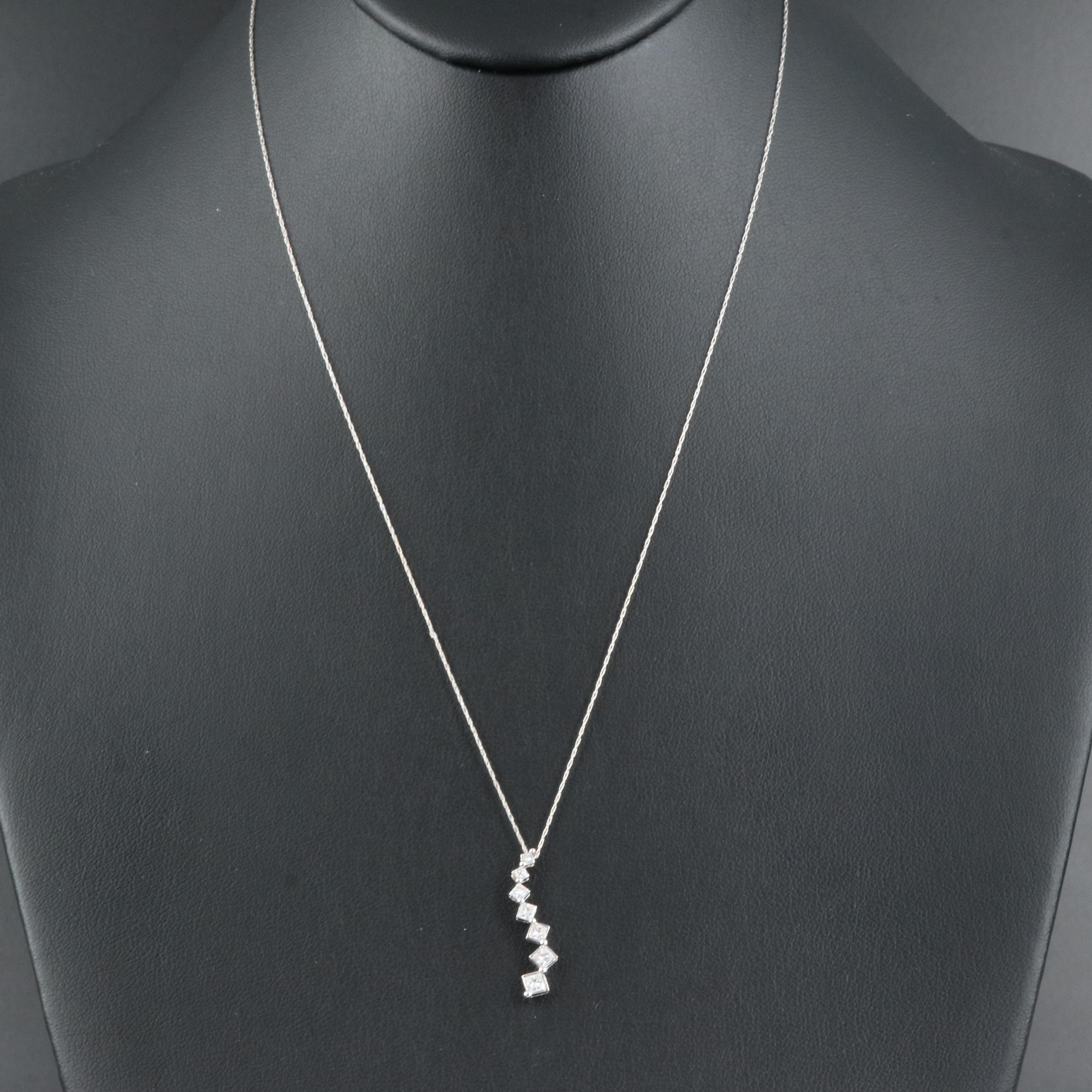 14K 0.50 CTW Diamond Journey Pendant Necklace