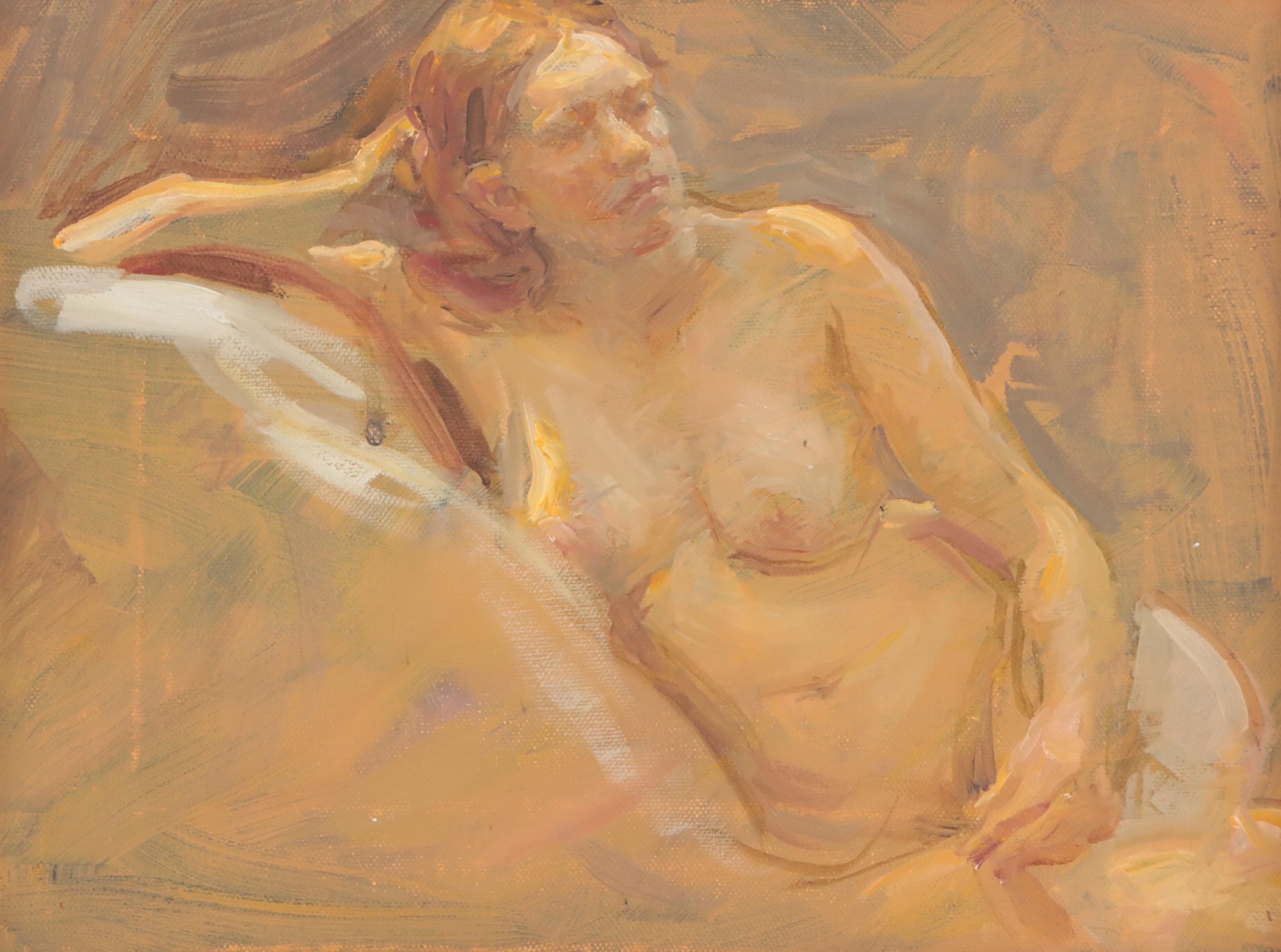 David Mueller Oil Painting of Reclining Female Nude