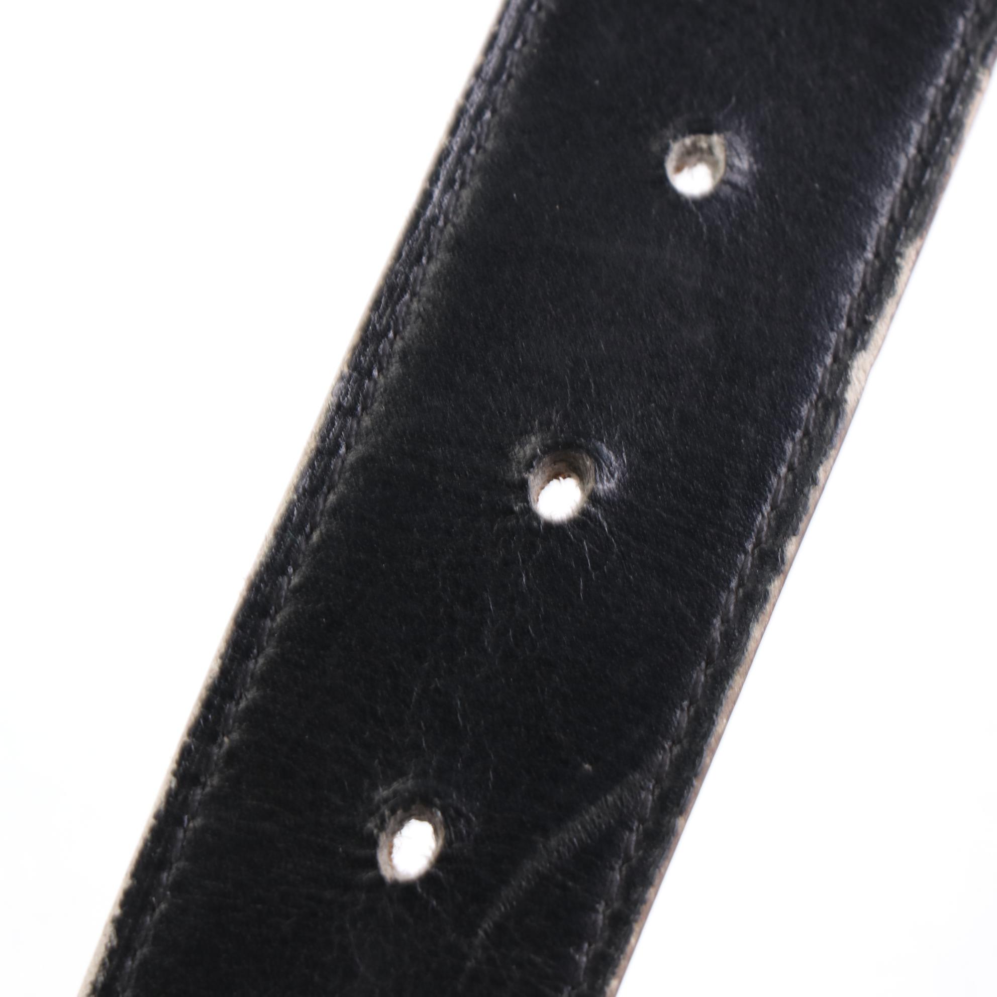 Hermès H au Carre Reversible Belt in Gold Togo and Black Box Calf Leather