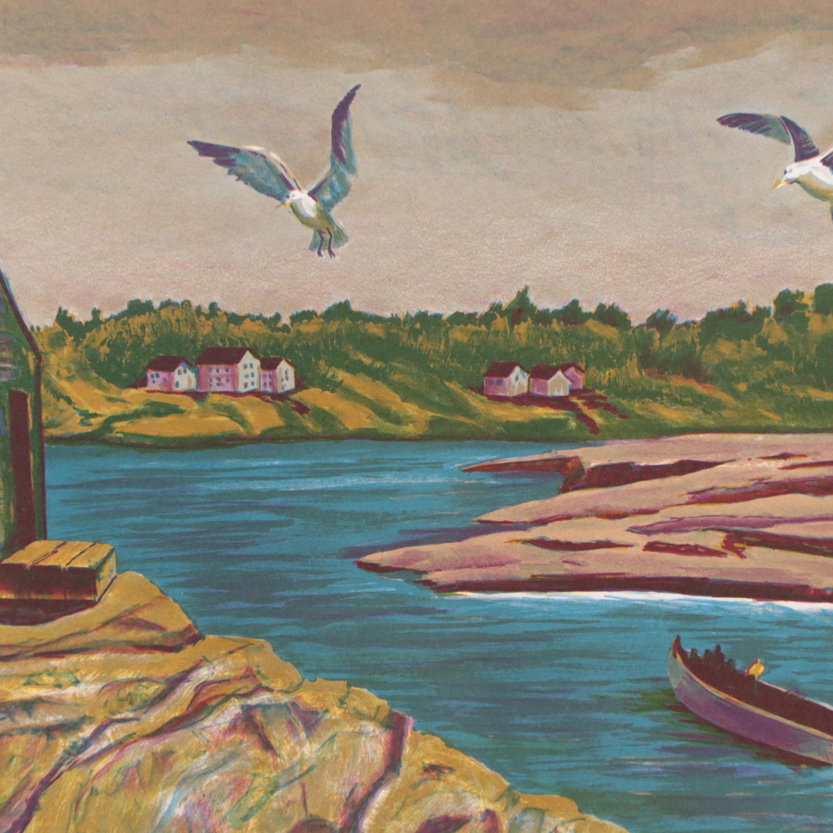 Jack Van Deckter Coastal Landscape Lithograph