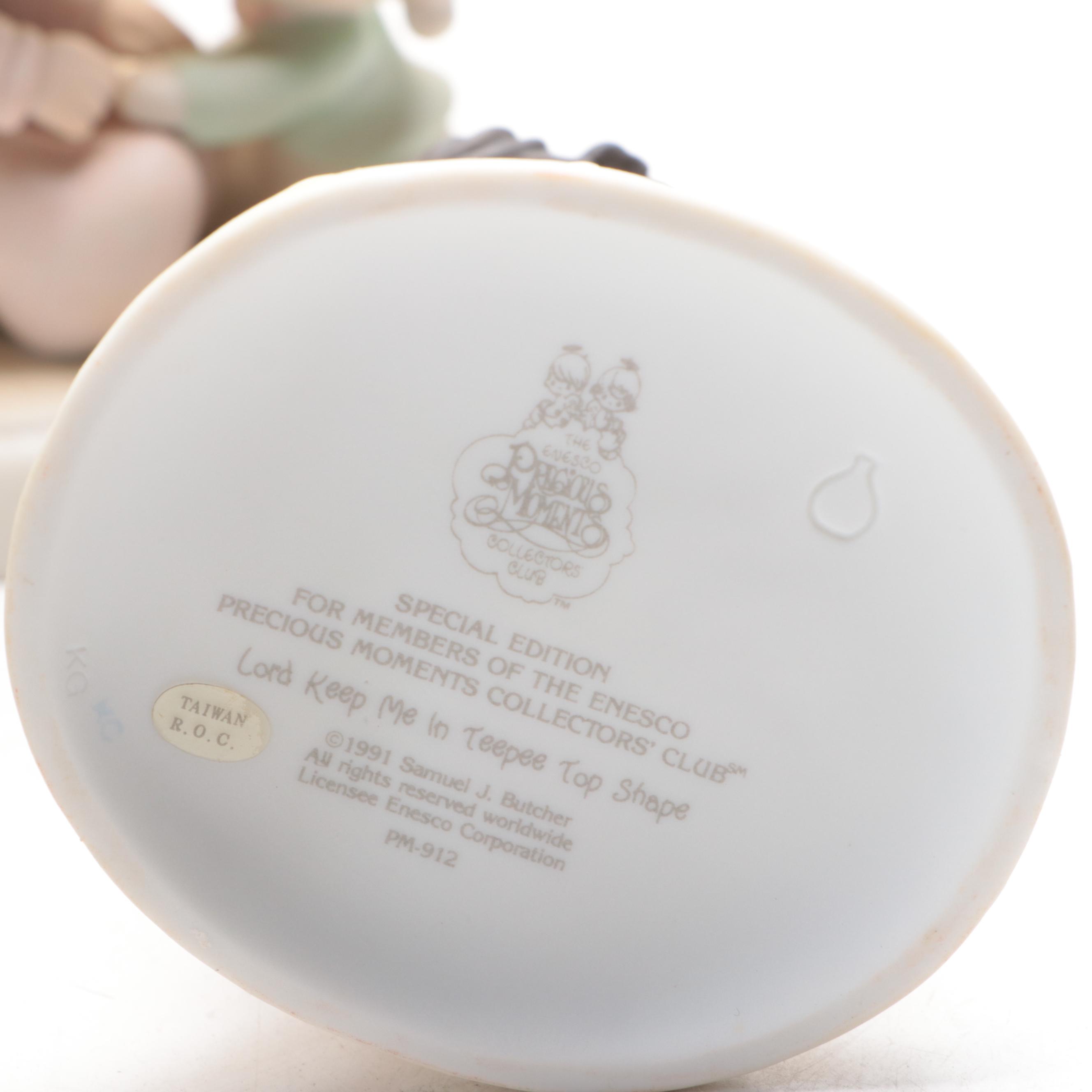 Precious Moments Porcelain Figurines Including "Put on a Happy Face" and More