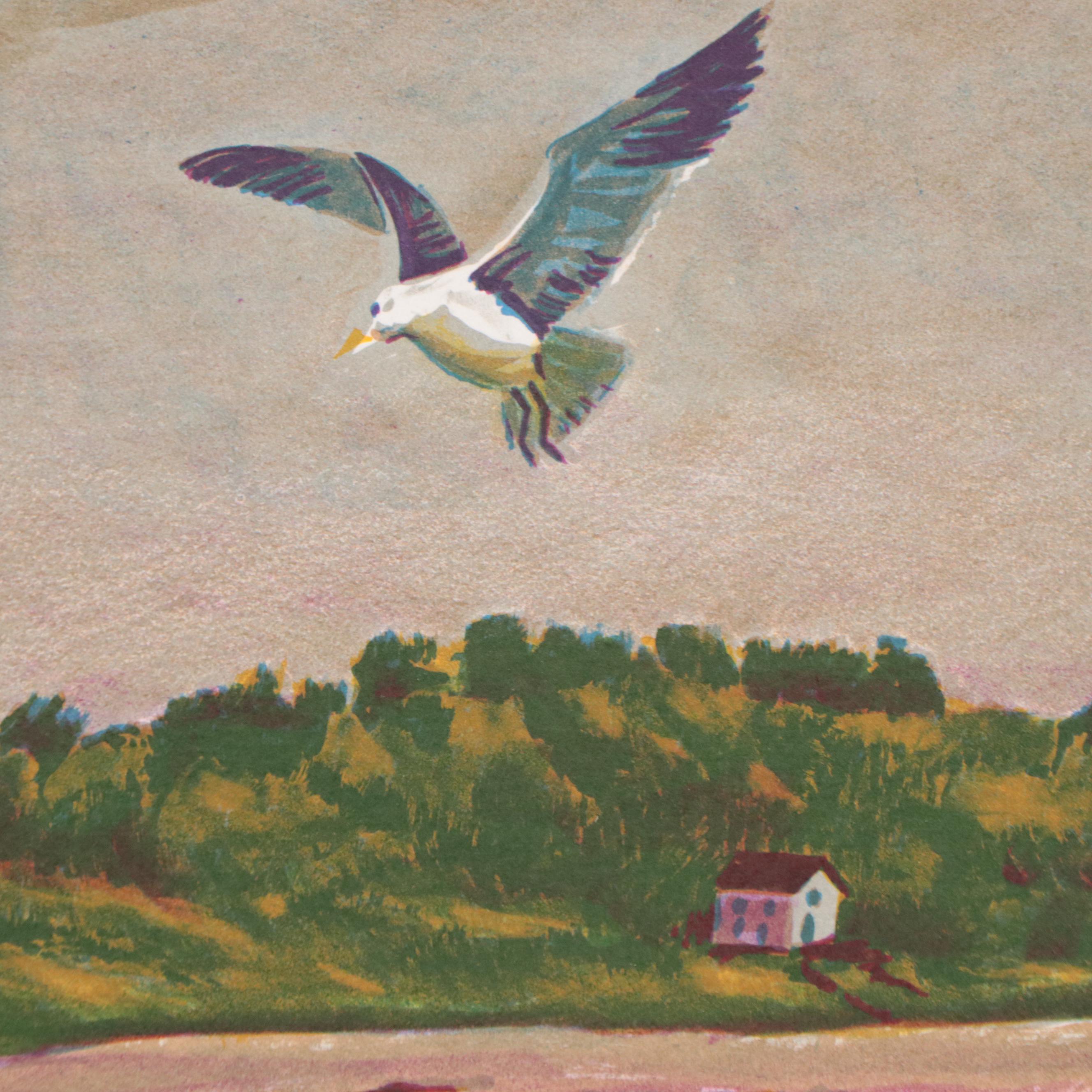 Jack Van Deckter Coastal Landscape Lithograph