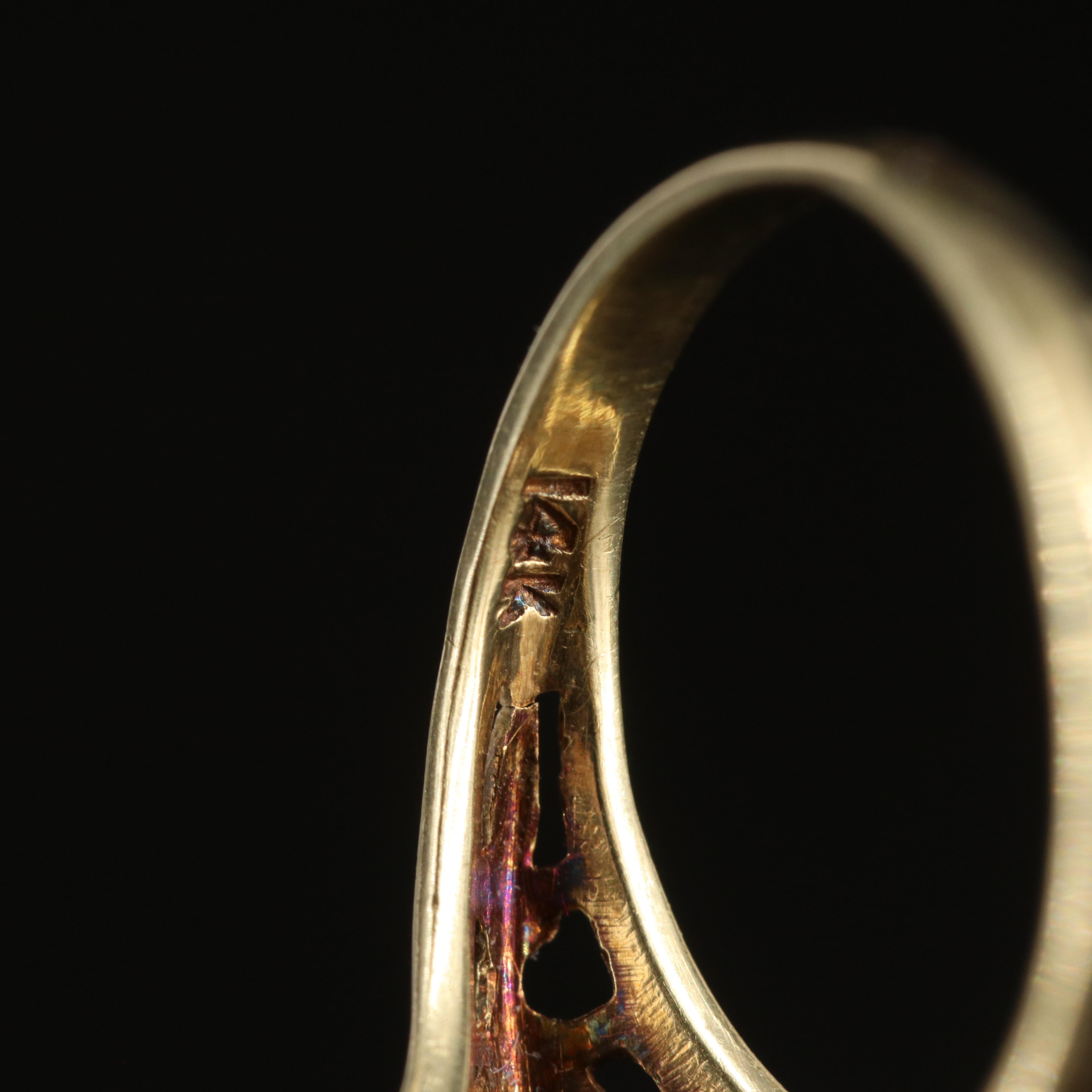 1930s 14K Black Onyx and Diamond Navette Ring