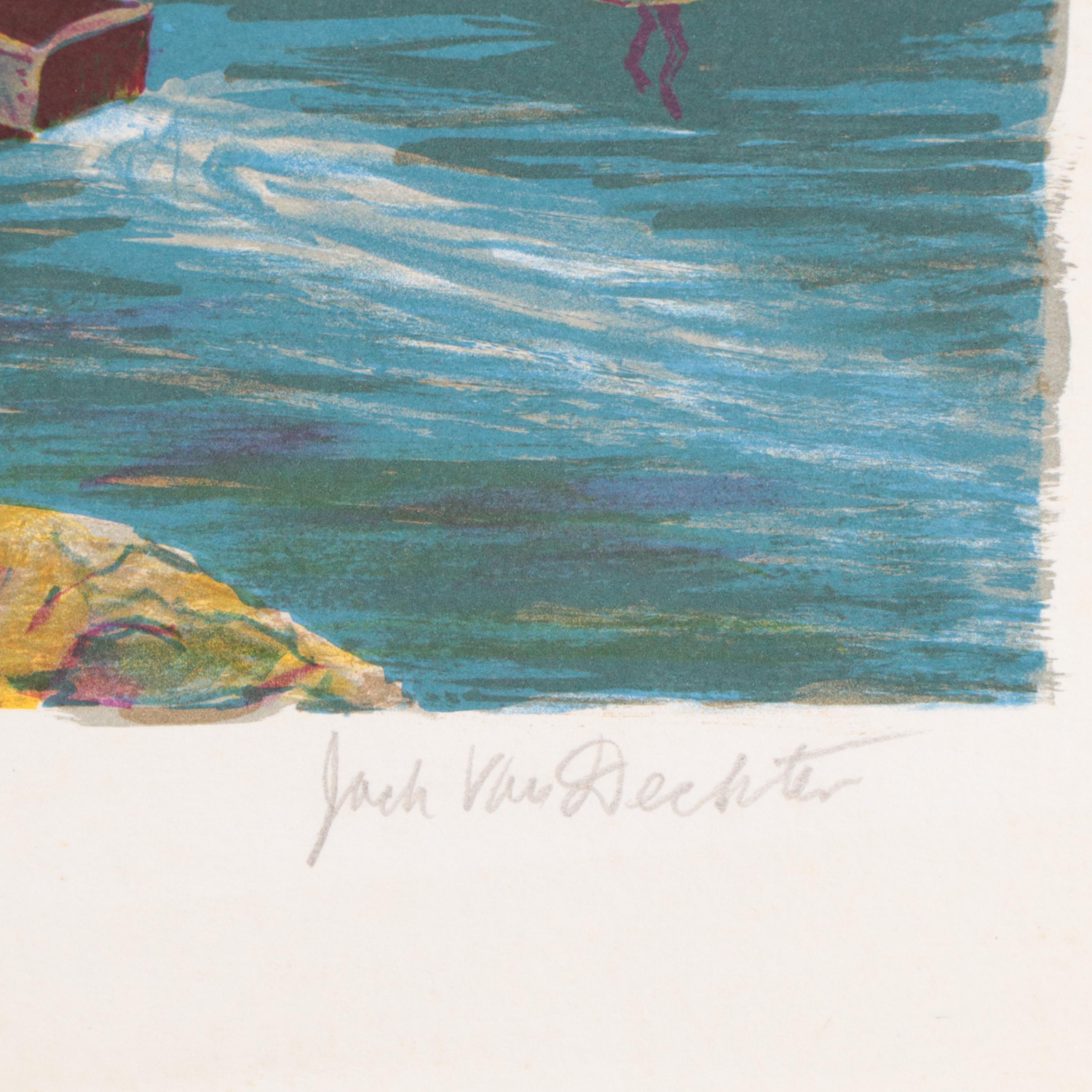 Jack Van Deckter Coastal Landscape Lithograph