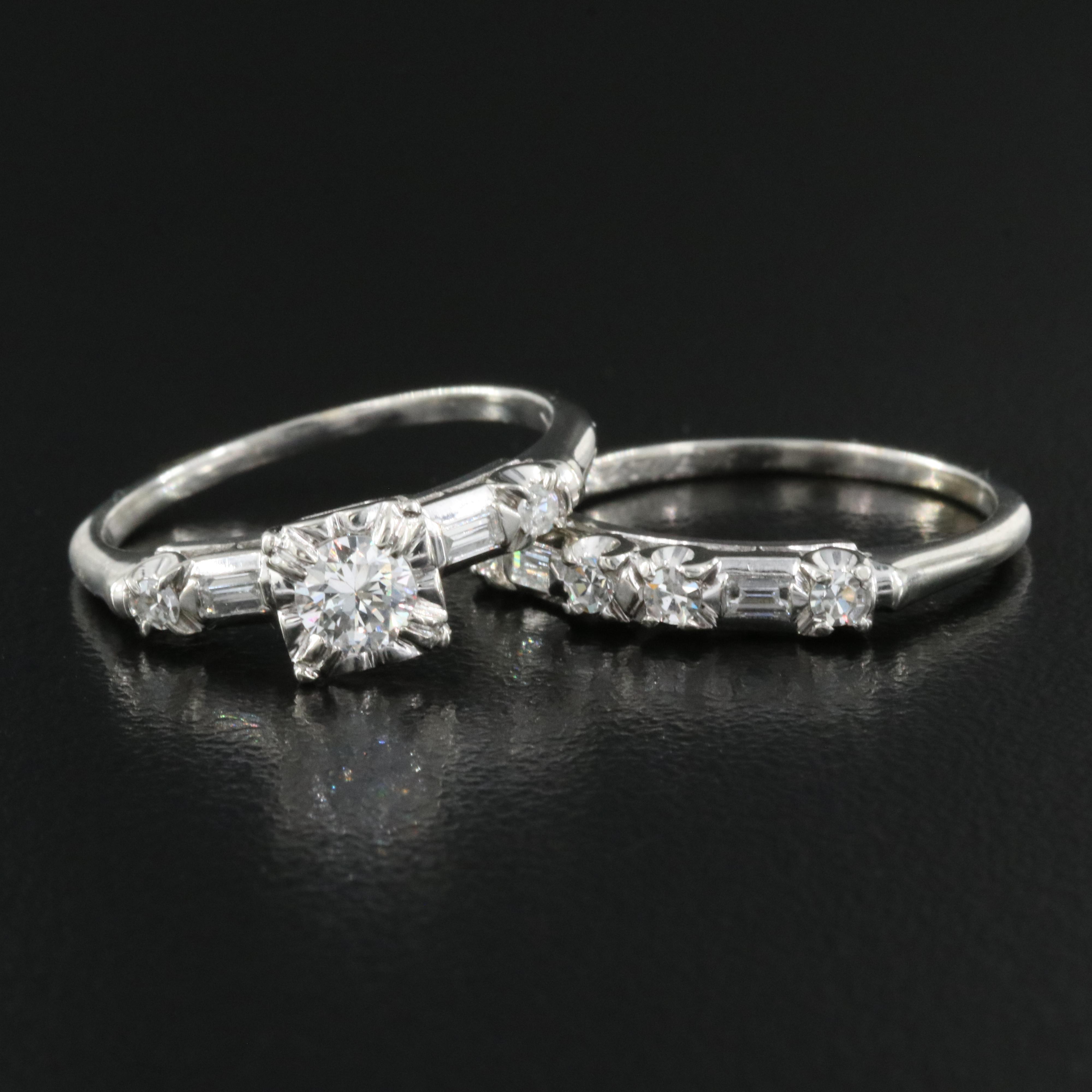 14K 0.73 Diamond Ring and Band Set
