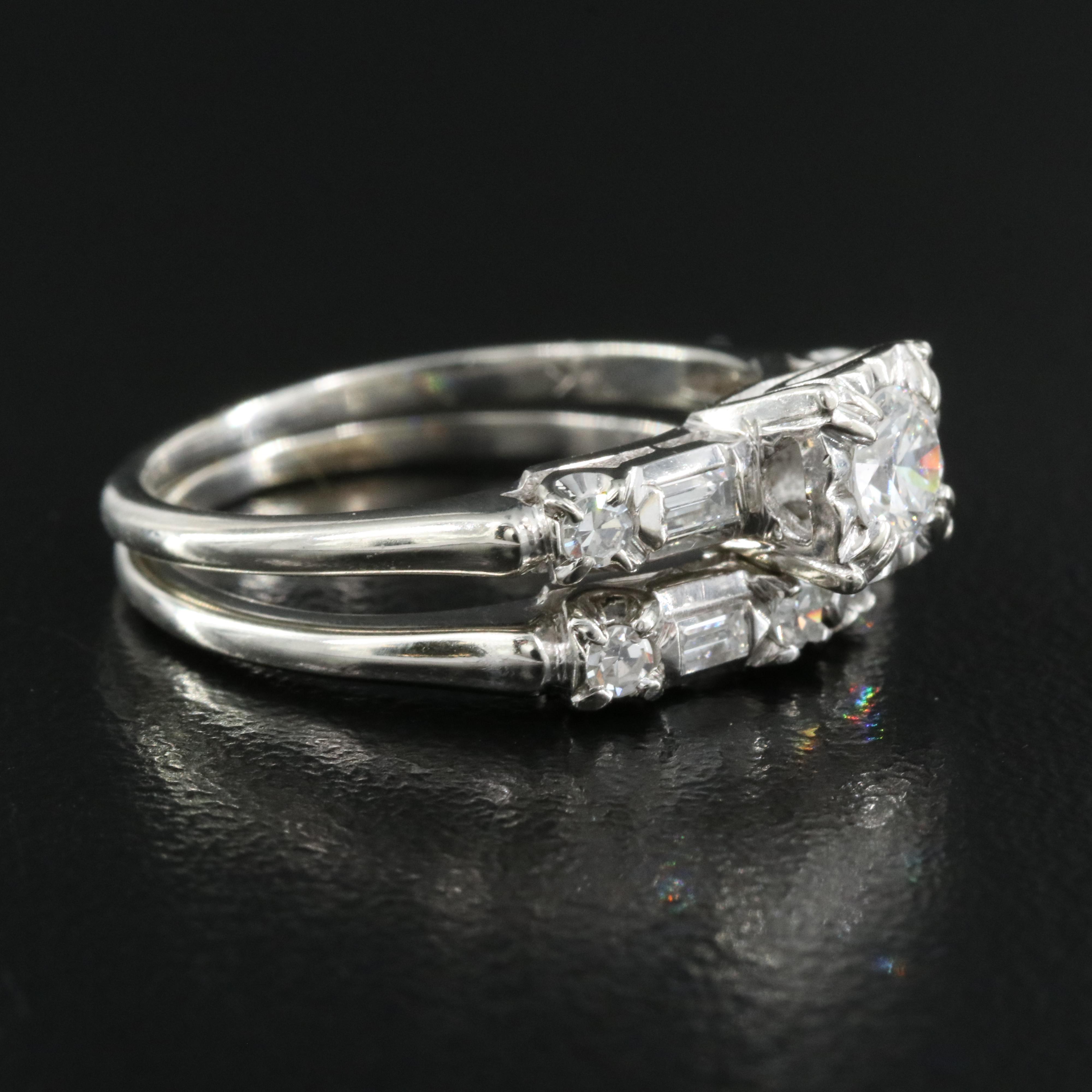 14K 0.73 Diamond Ring and Band Set