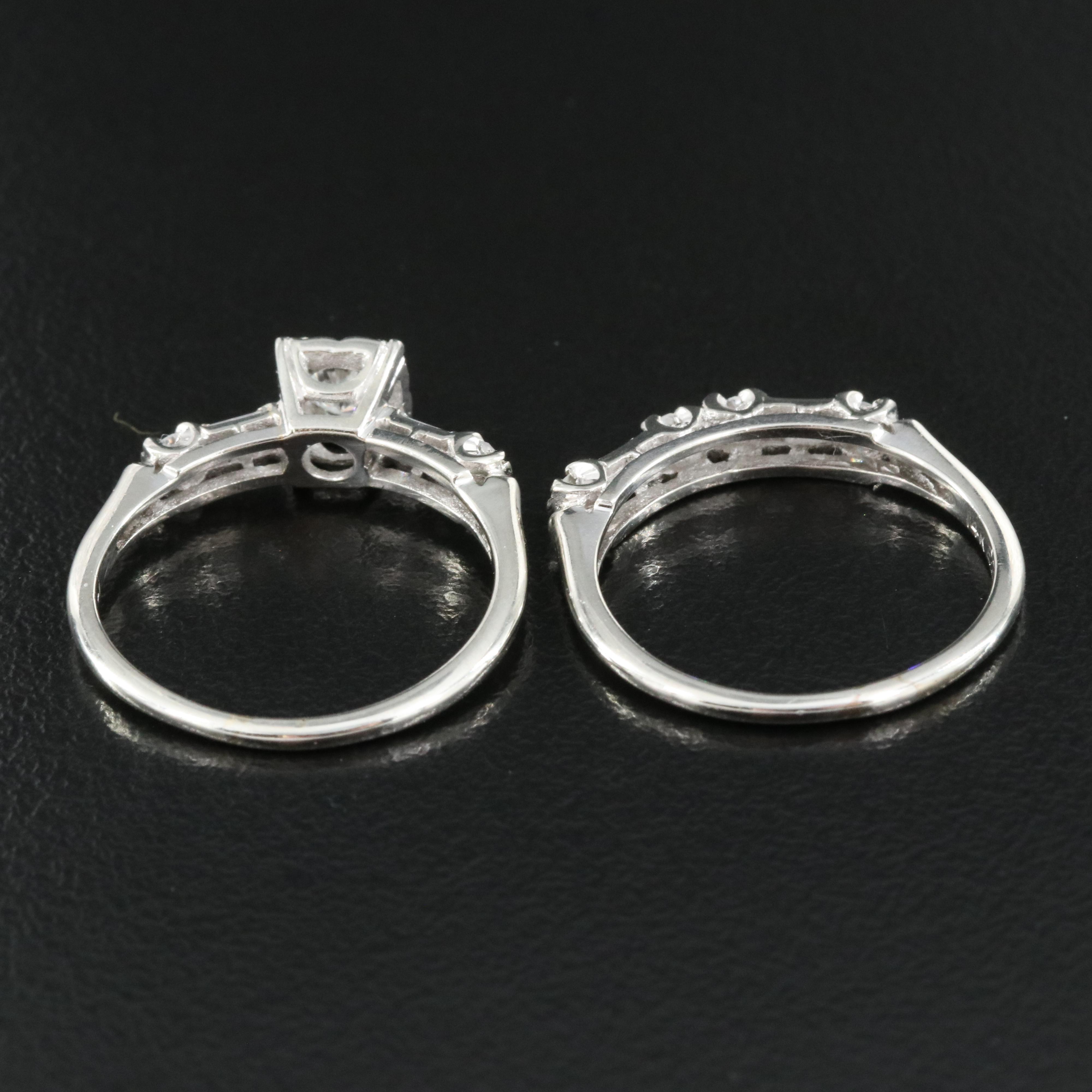 14K 0.73 Diamond Ring and Band Set