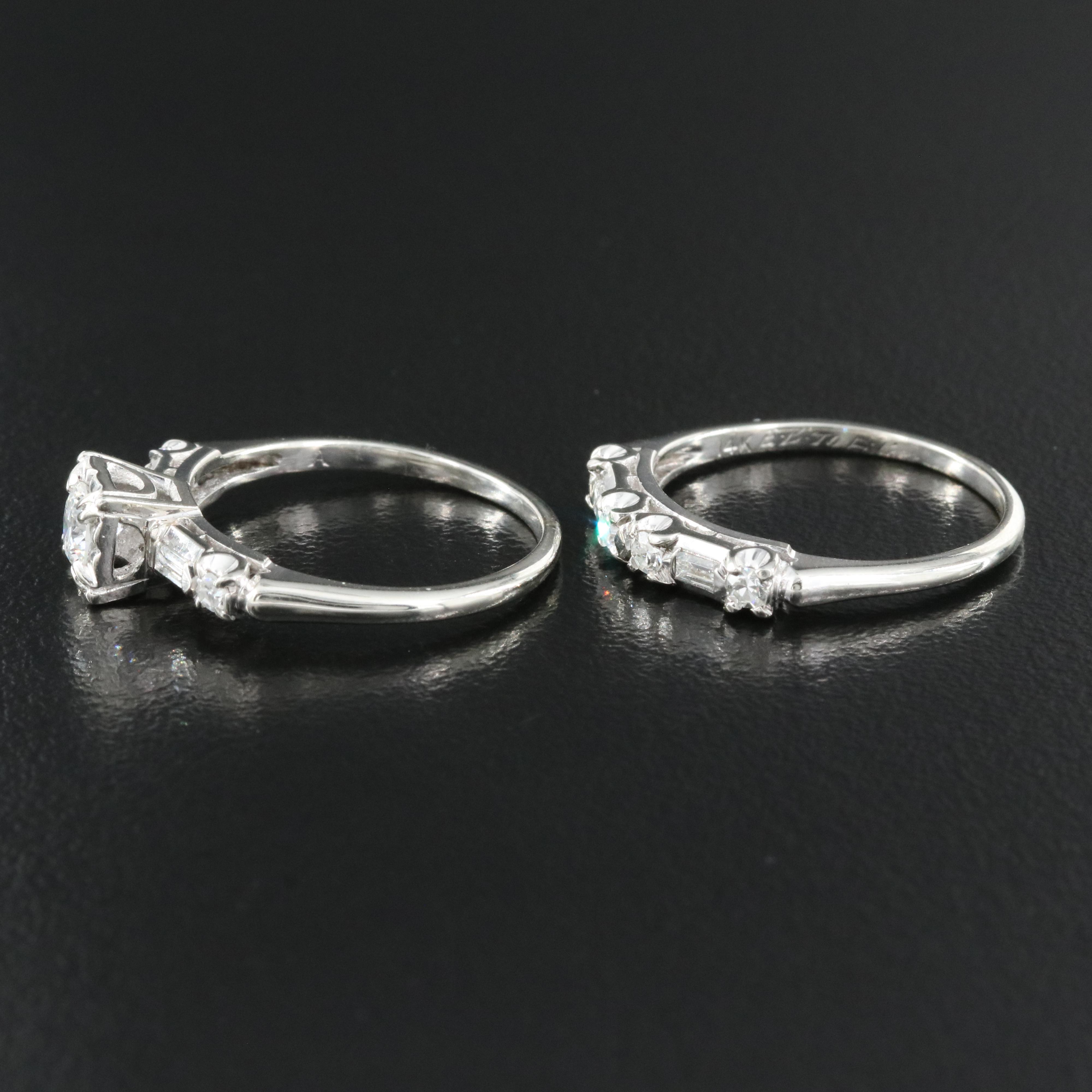 14K 0.73 Diamond Ring and Band Set