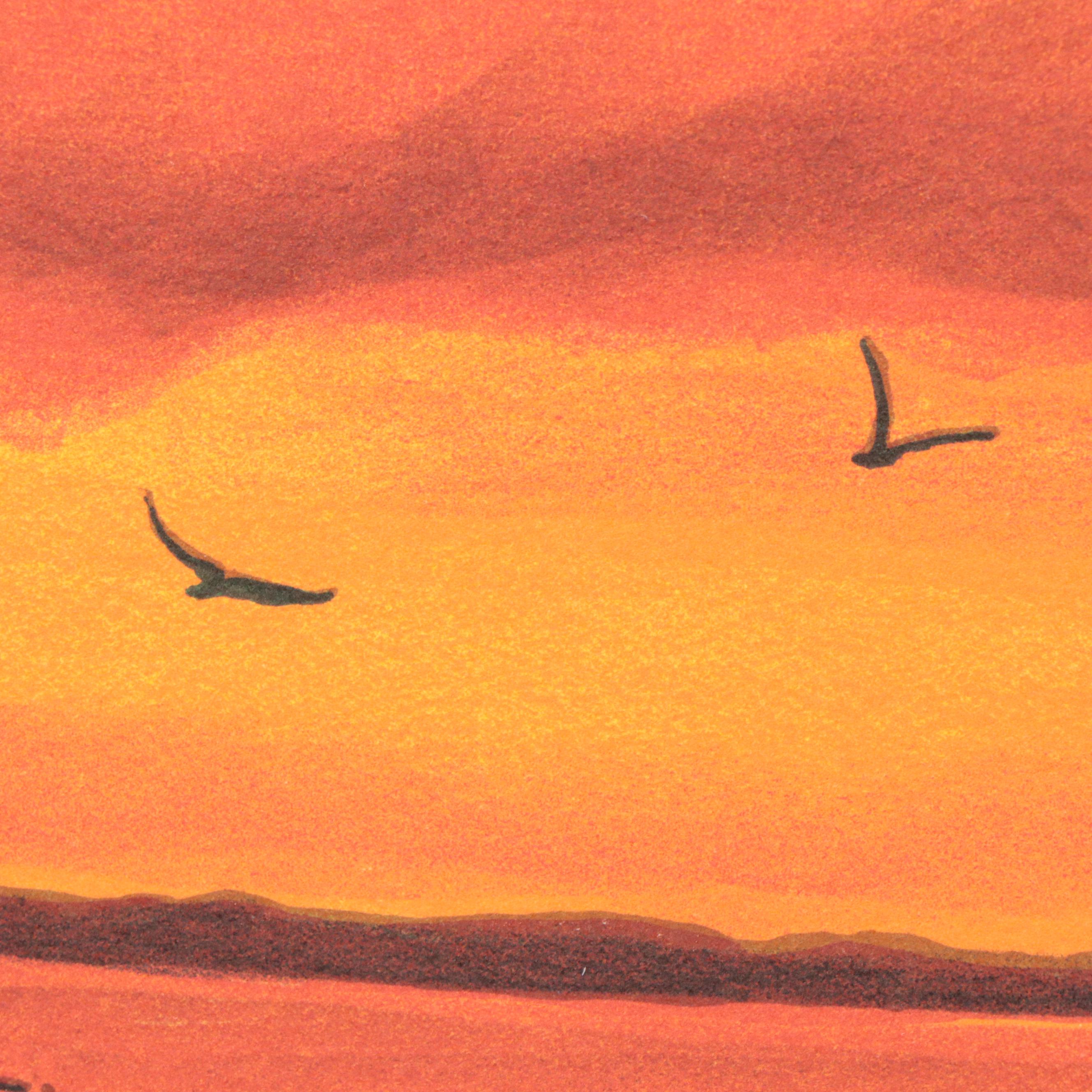 Jack Van Deckter Early Morning Harbor Scene Lithograph