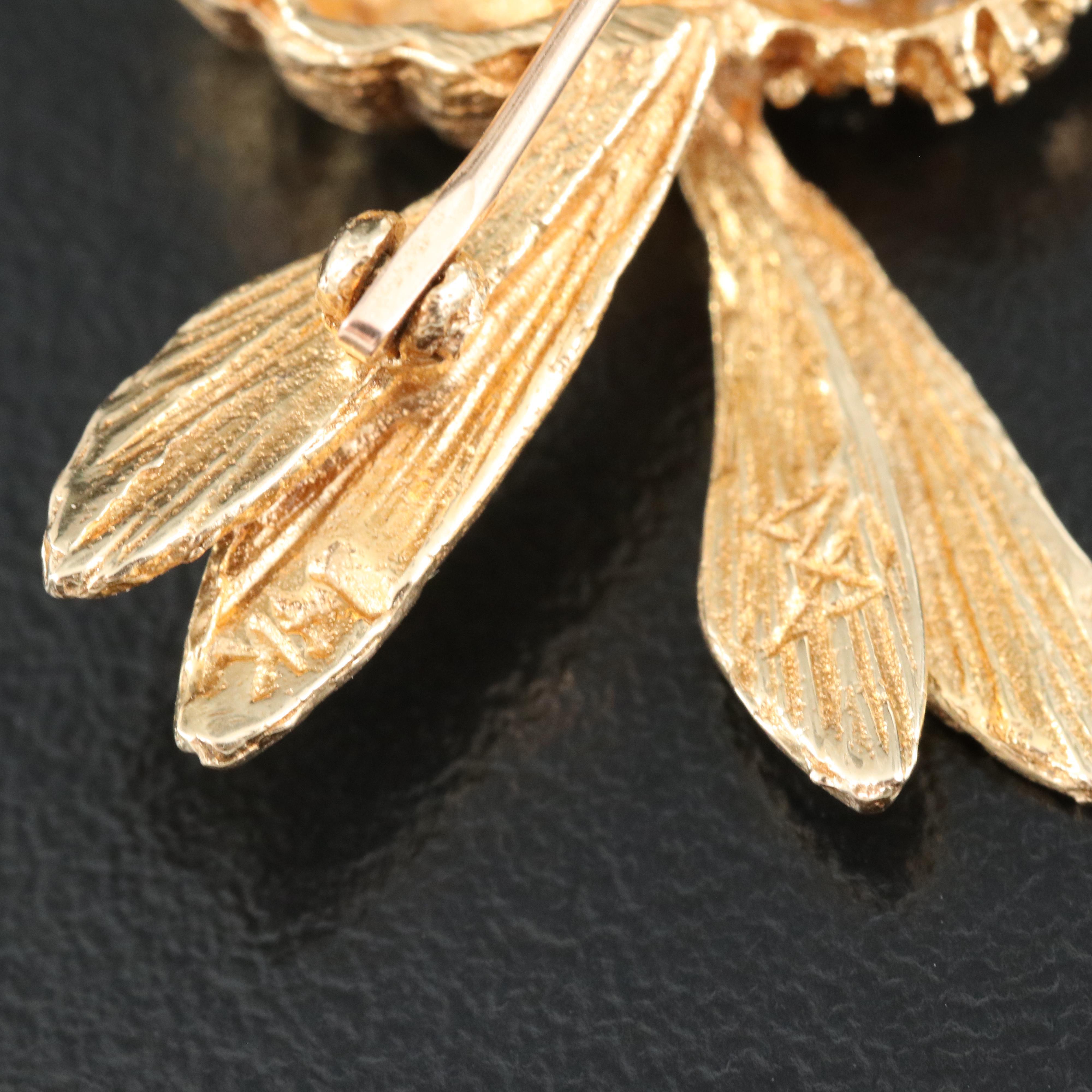 14K Sapphire and Diamond Bee Pendant