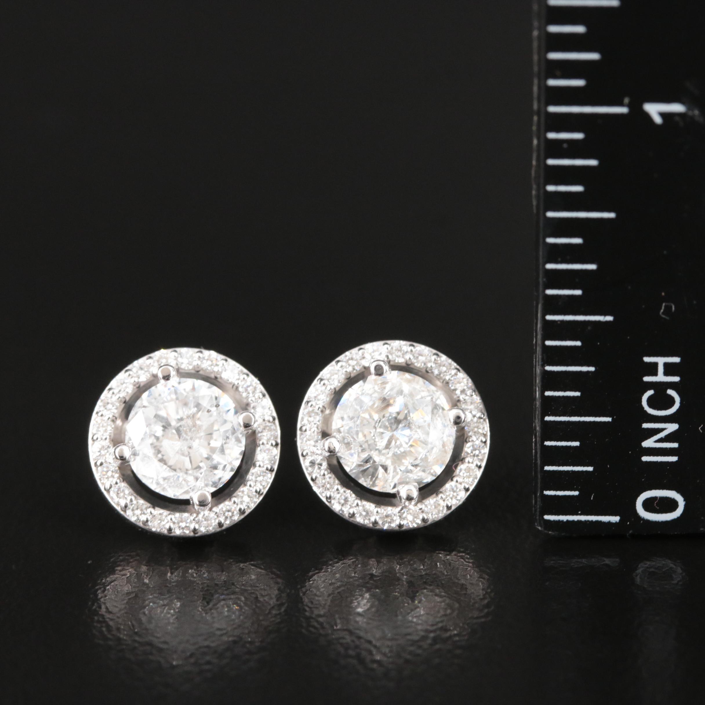 14K 3.09 CTW Diamond Halo Earrings