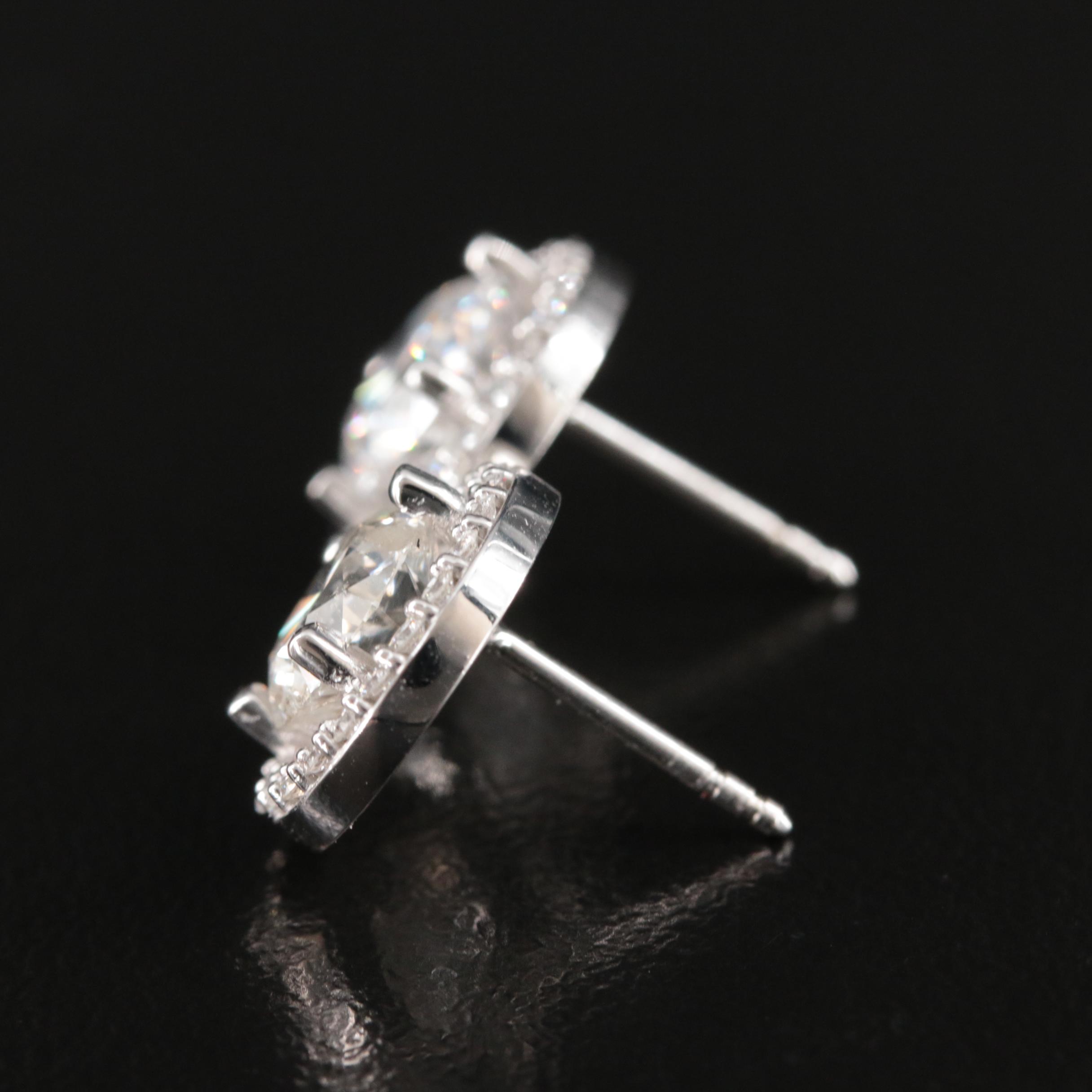14K 3.09 CTW Diamond Halo Earrings