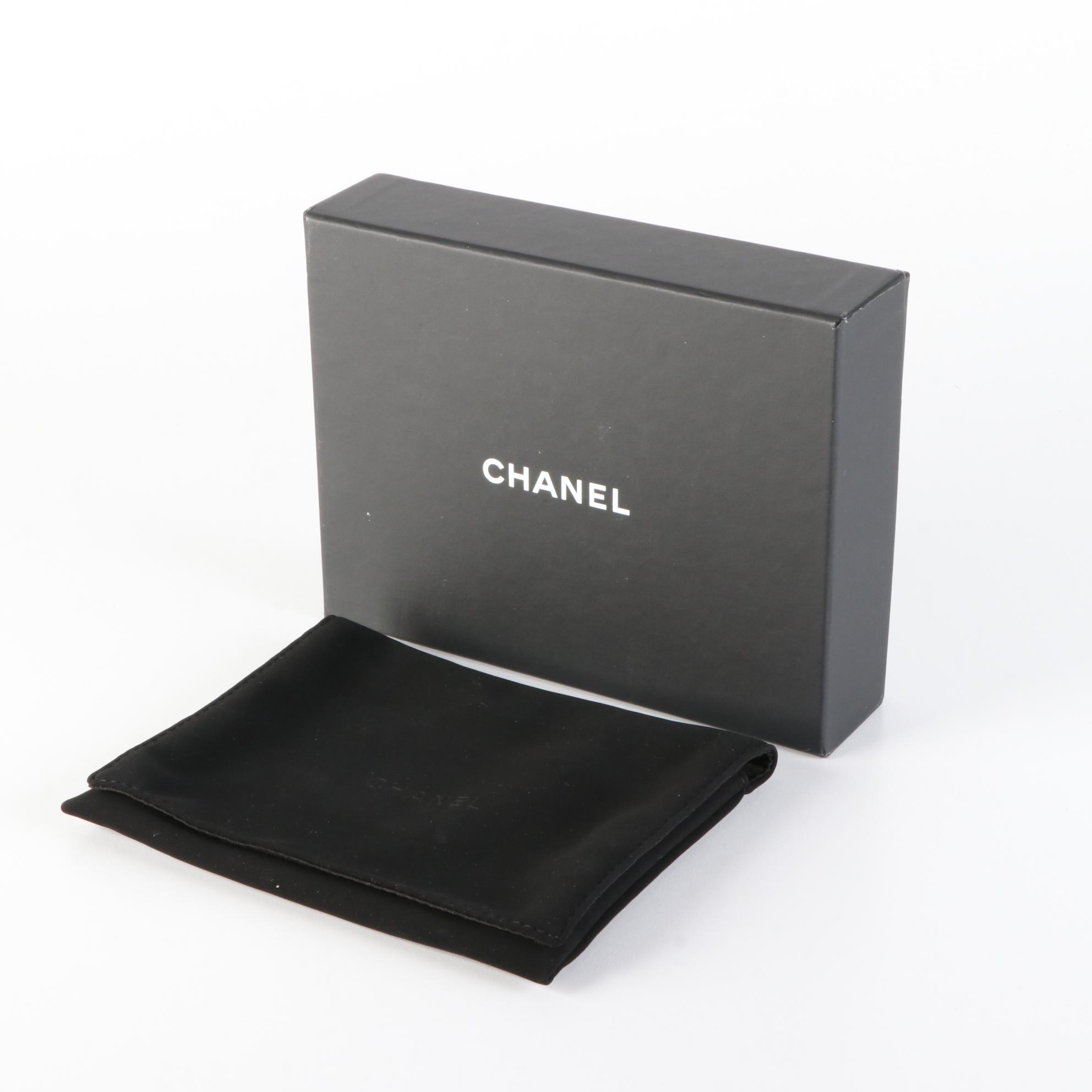 Chanel CC Card Holder on Chain in Quilted Caviar Leather with Box