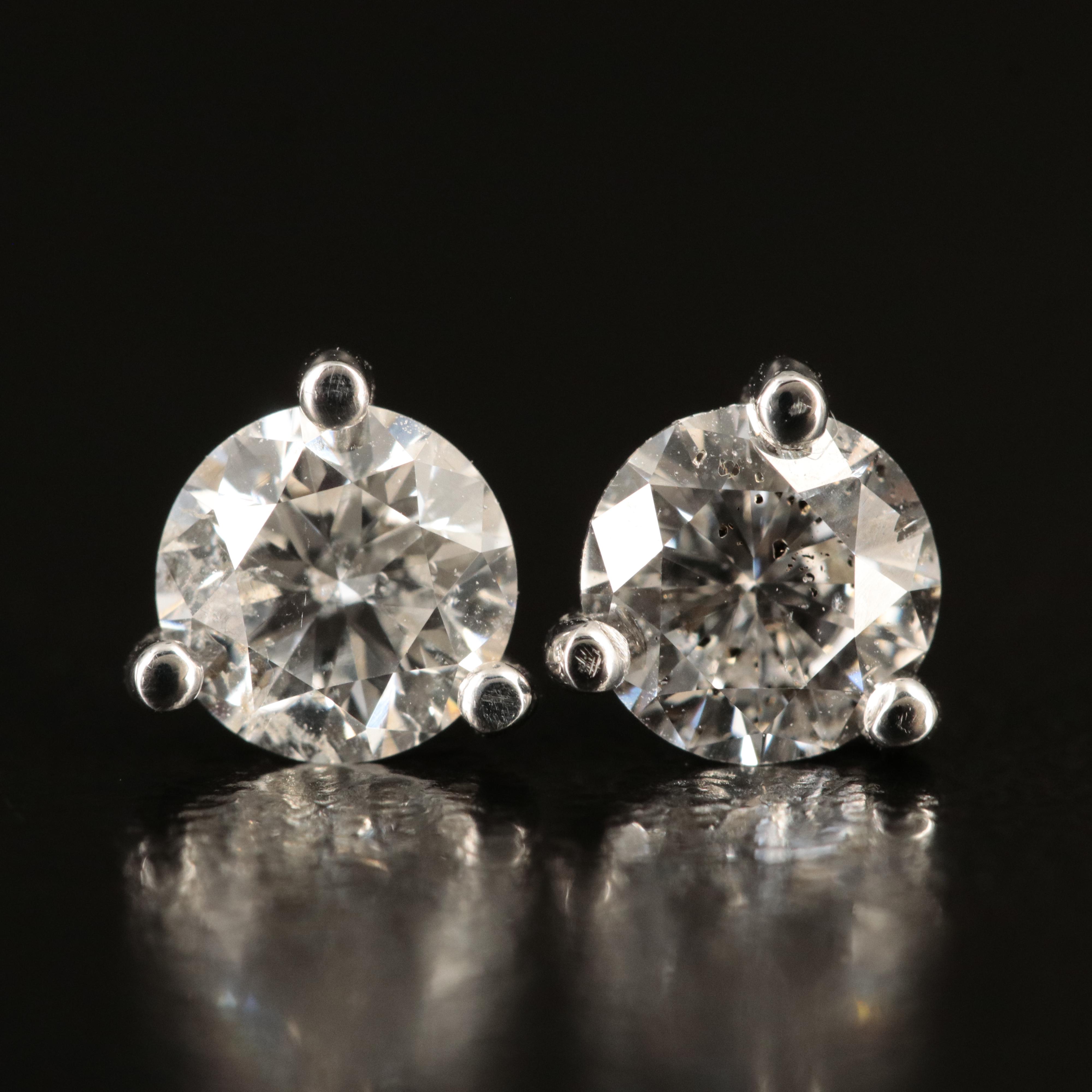14K 1.02 CT Diamond Martini Stud Earrings