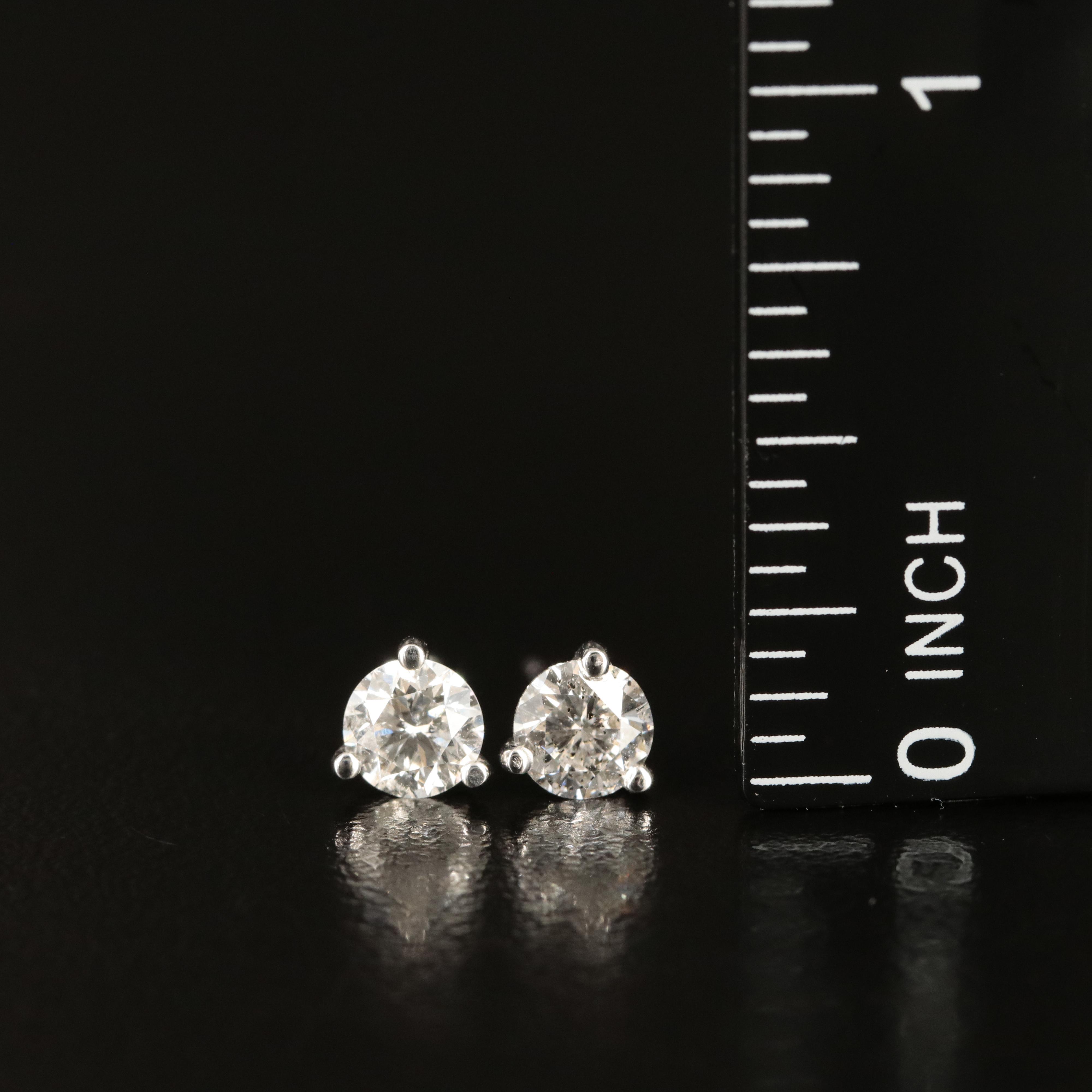 14K 1.02 CT Diamond Martini Stud Earrings