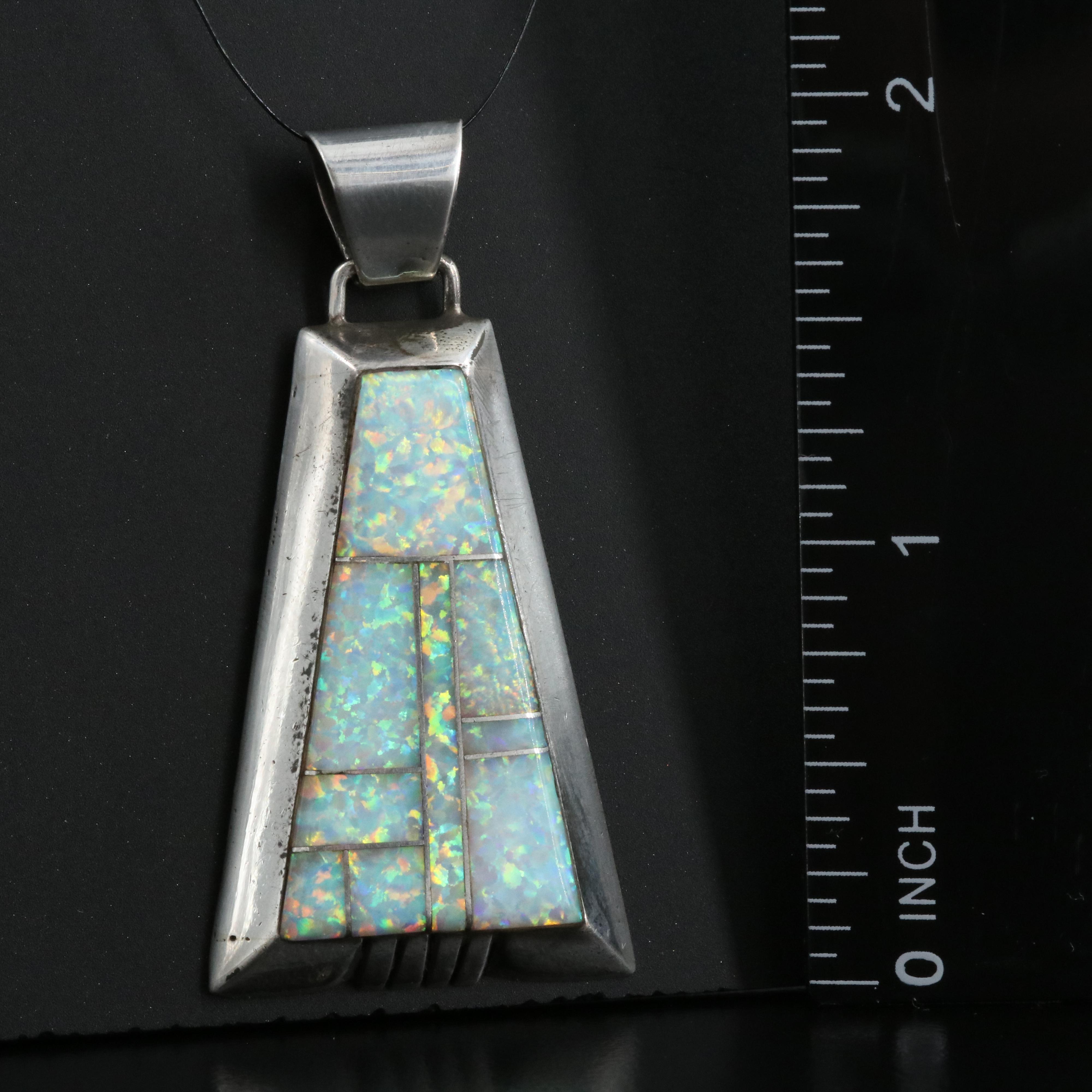 Western Style Sterling Opal Pendant