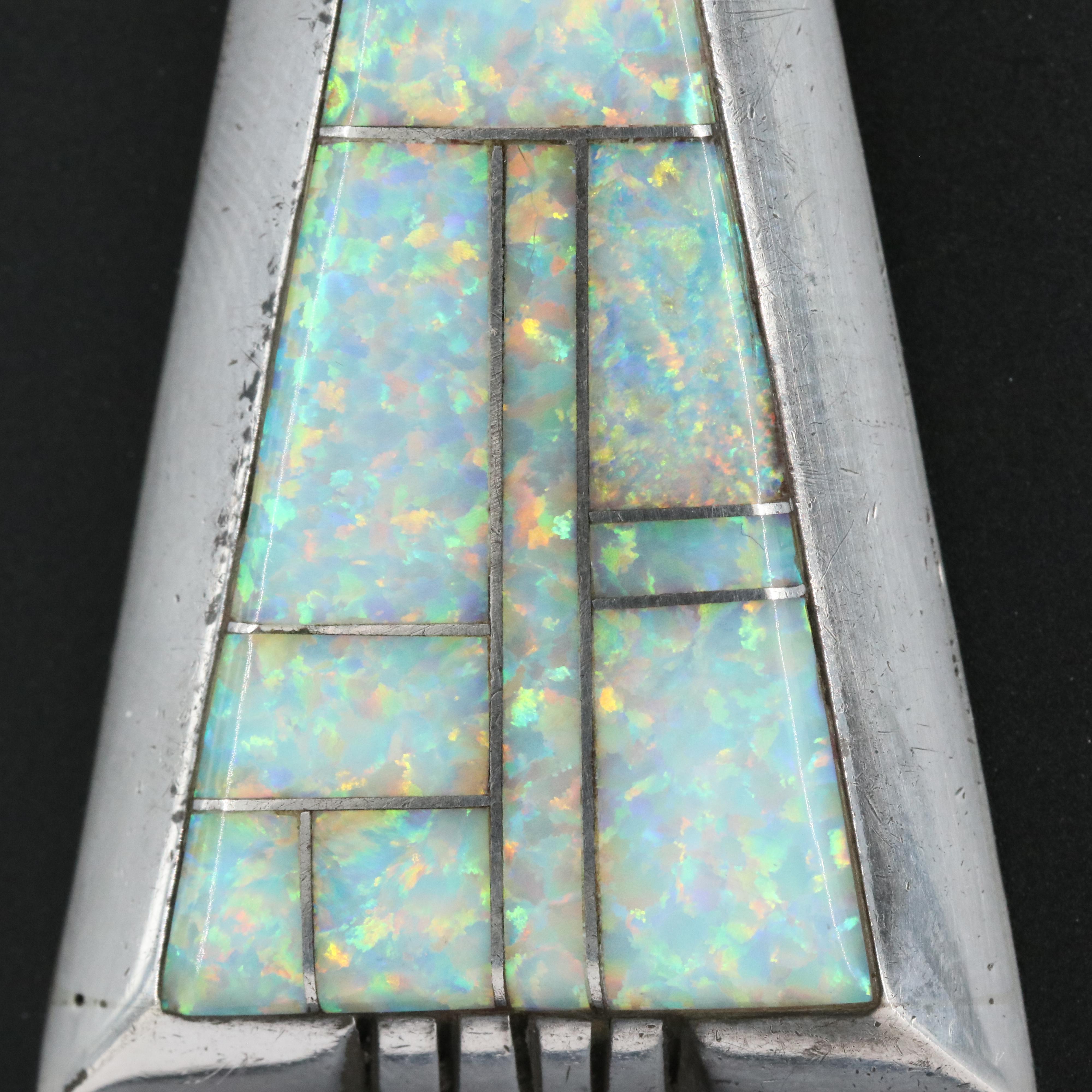 Western Style Sterling Opal Pendant
