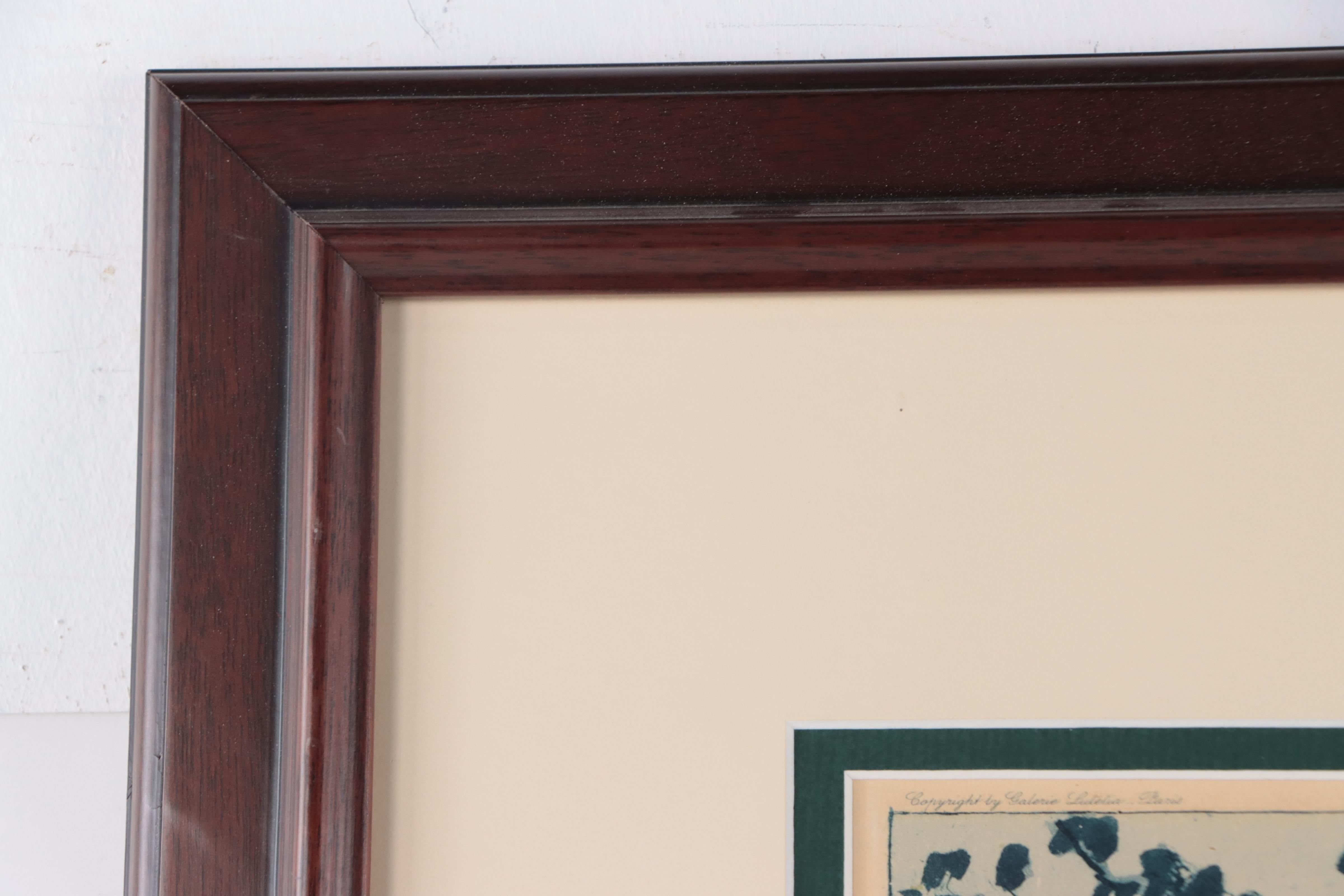 William Alphonse Lambrecht Color Etching of Verdant Landscape