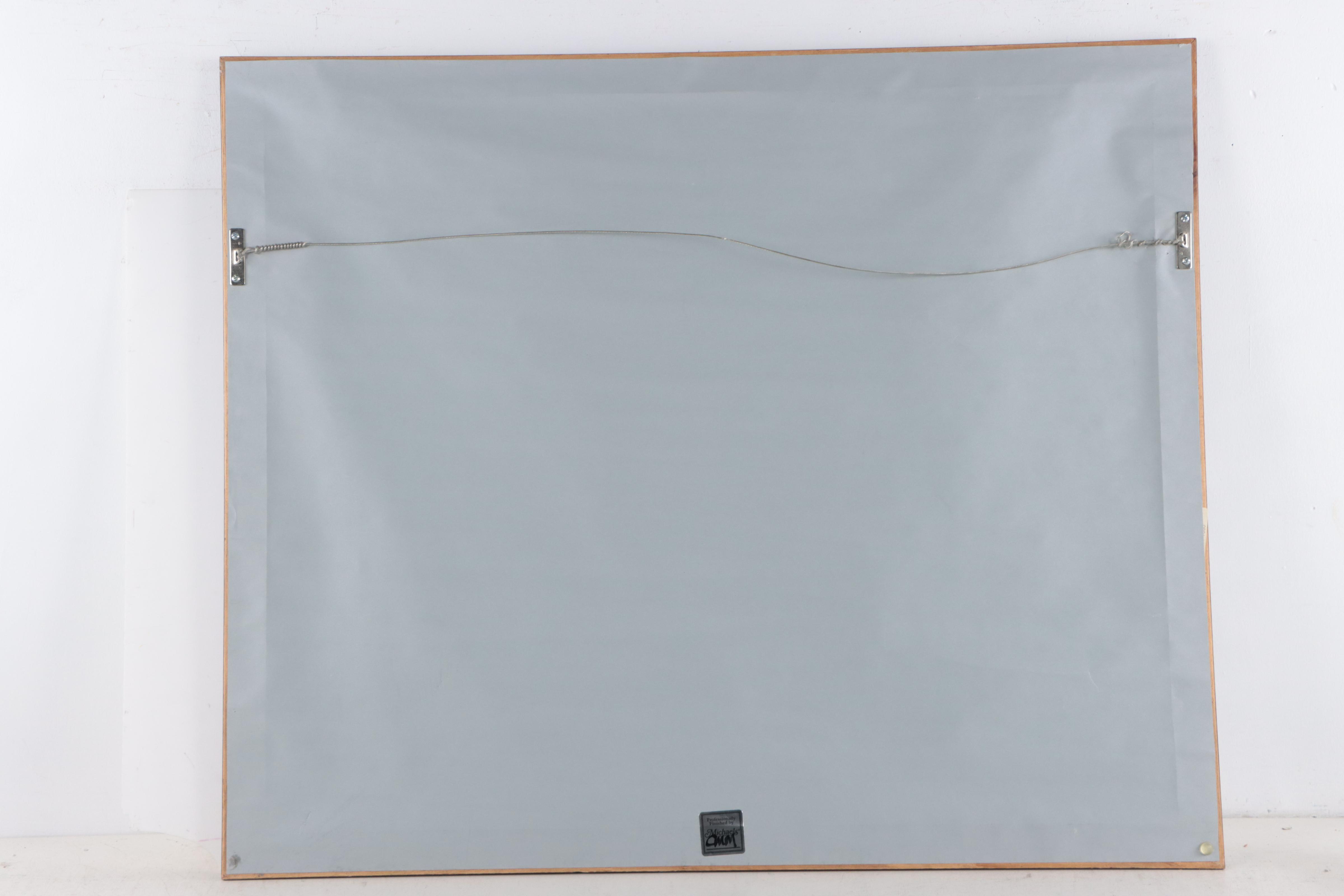 William Alphonse Lambrecht Color Etching of Verdant Landscape