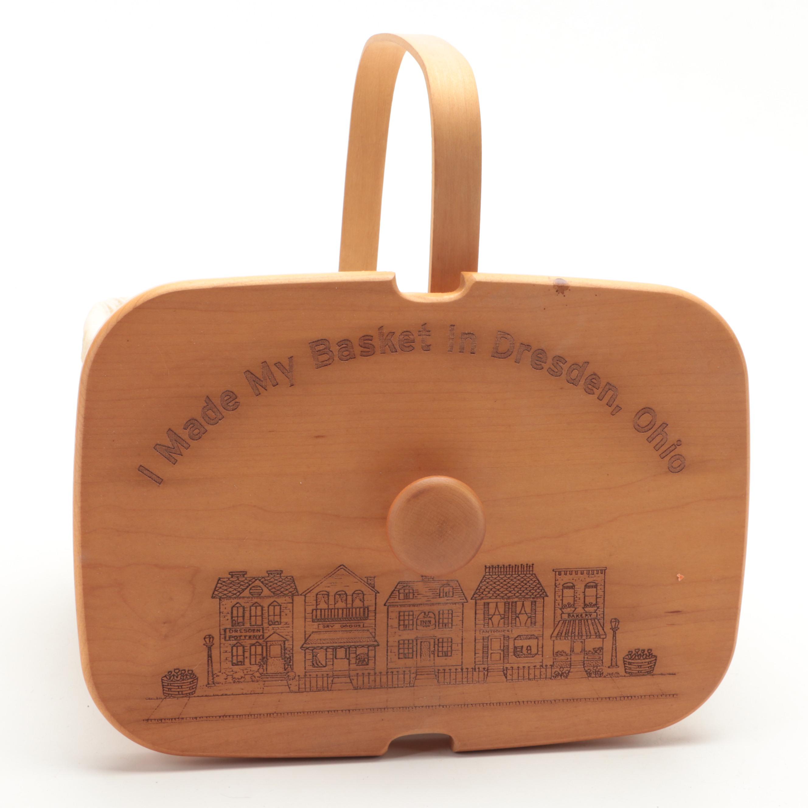 Longaberger White Oak Woven Lidded Baskets