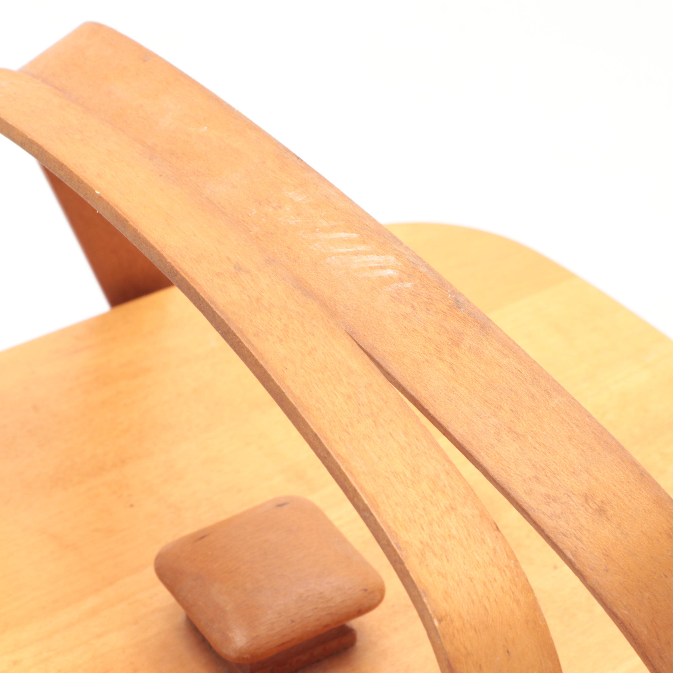 Longaberger White Oak Woven Lidded Baskets