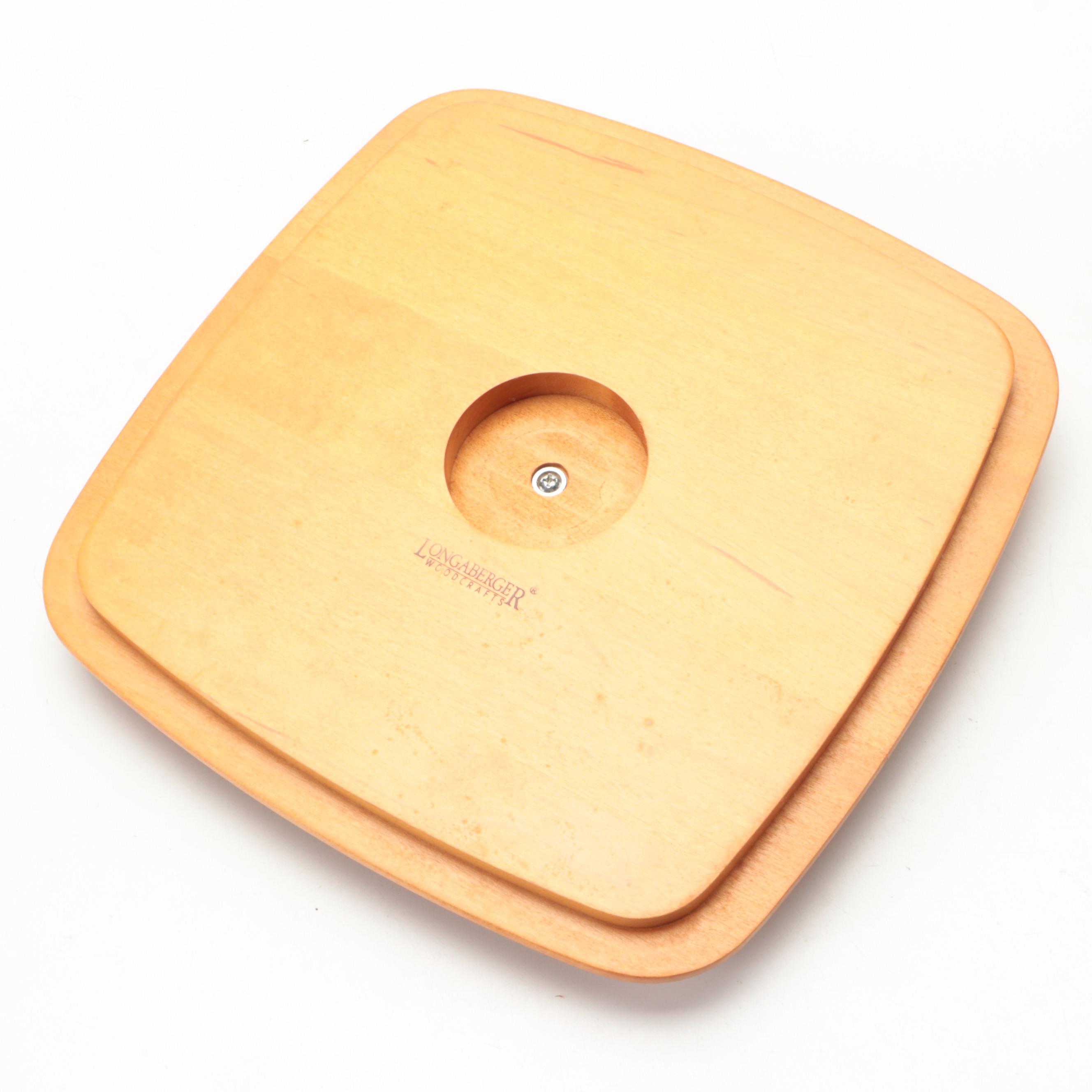 Longaberger White Oak Woven Lidded Baskets