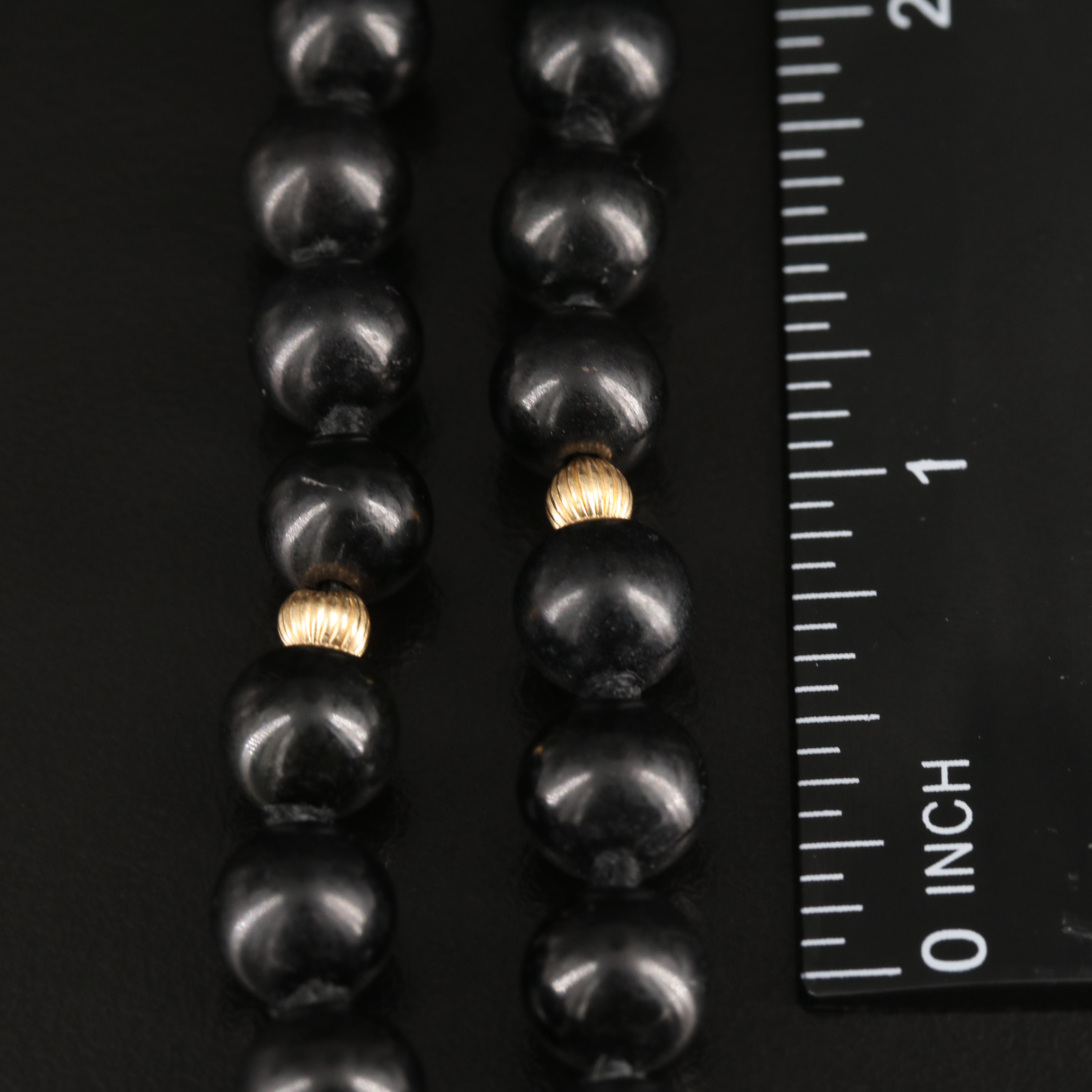 14K Black Onyx Necklace with Good Fortune Clasp