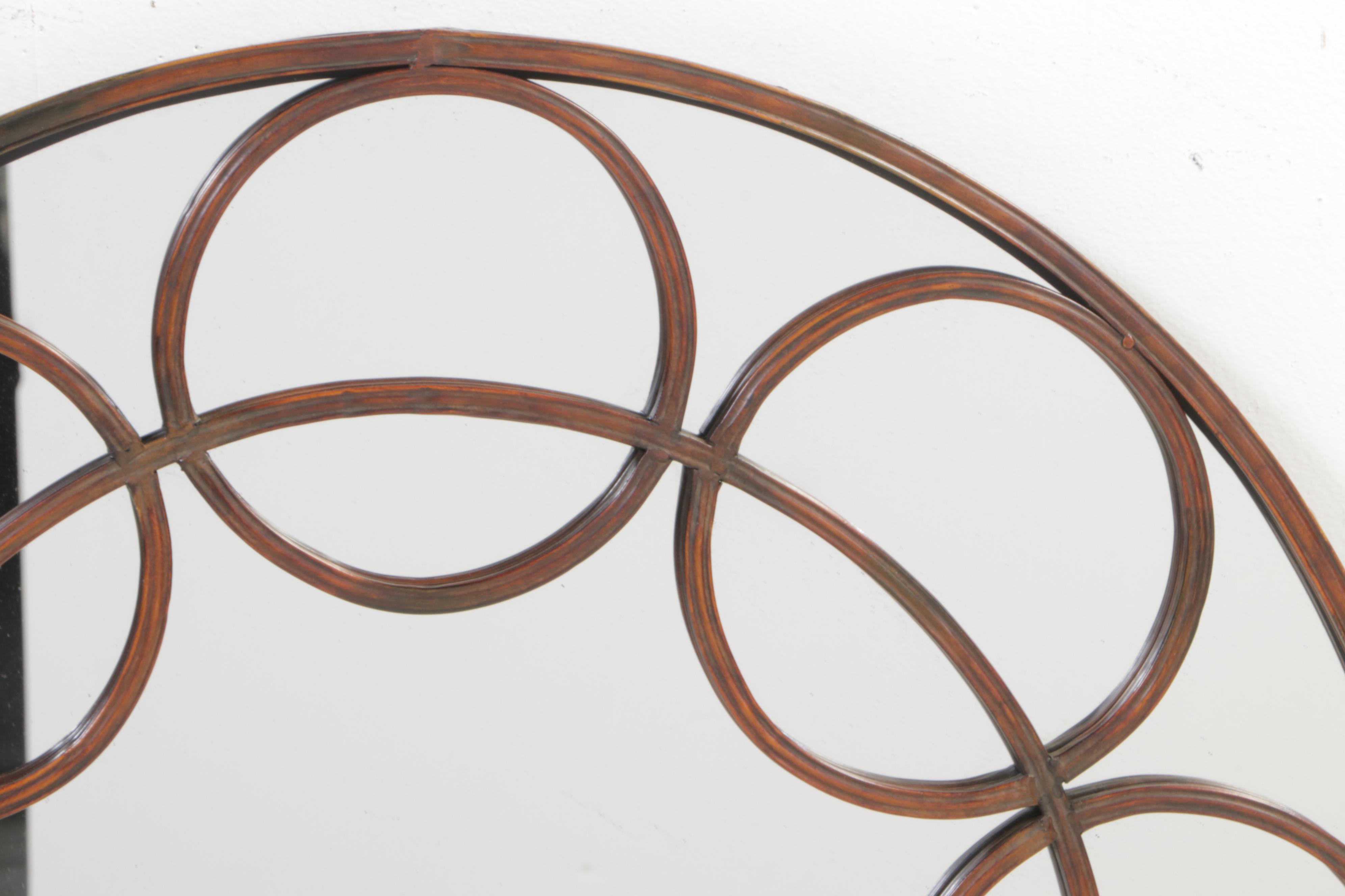 Modernist Style Patinated Metal Mirror