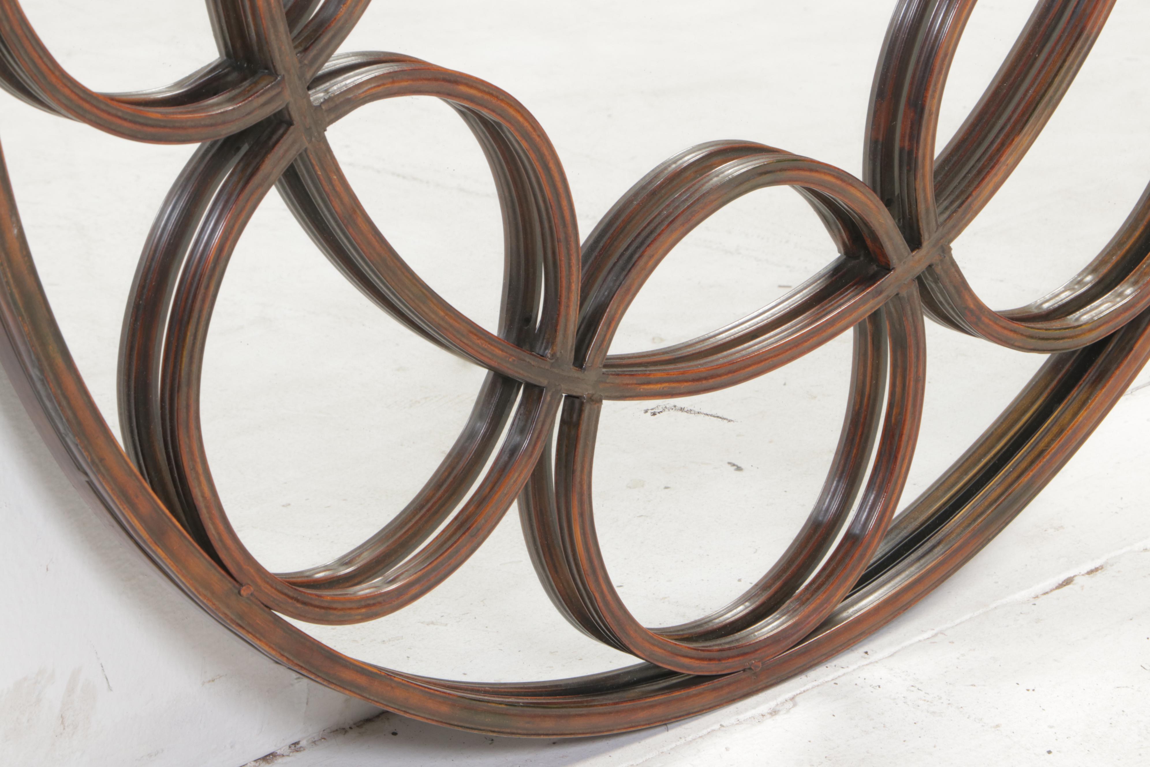 Modernist Style Patinated Metal Mirror