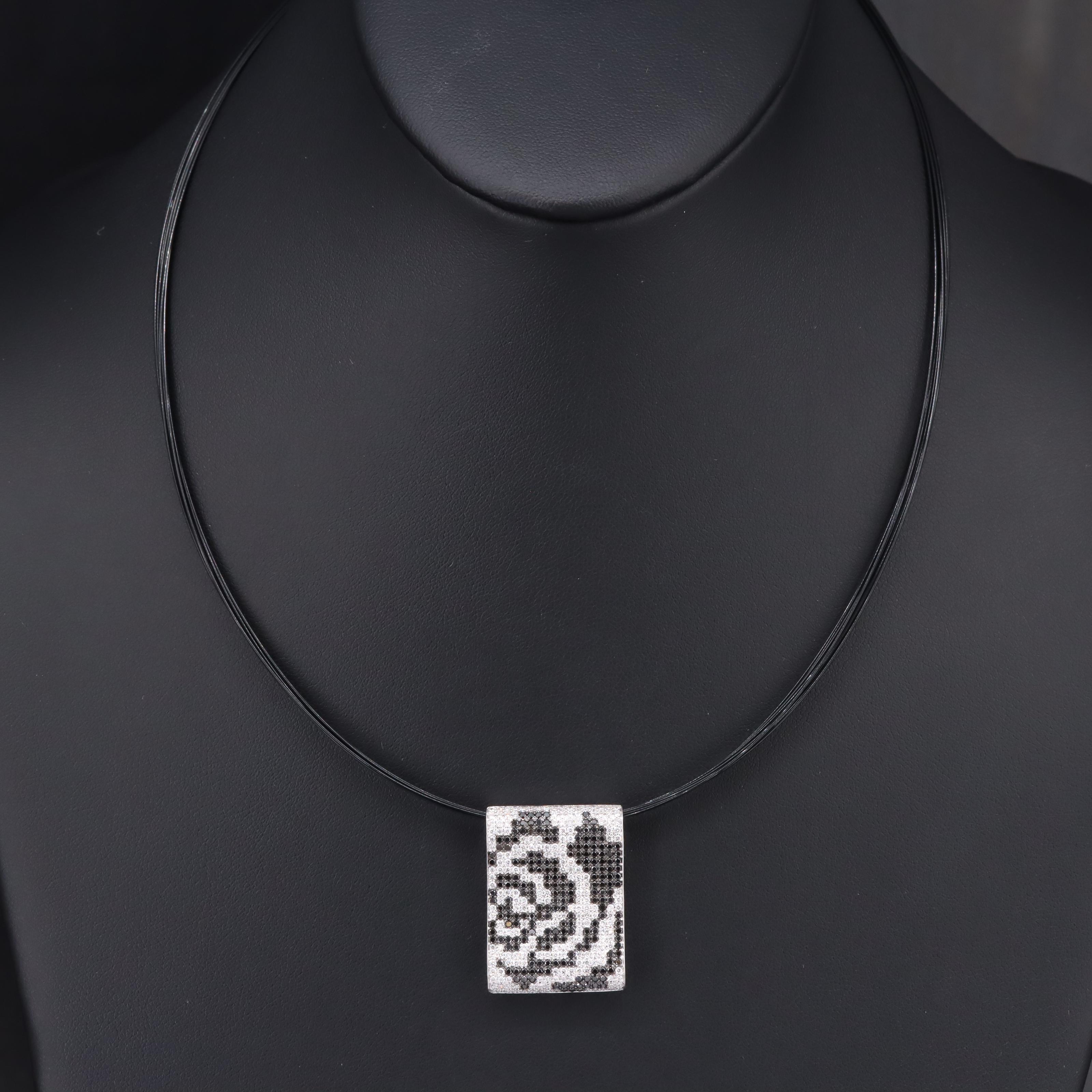 18K 2.75 CTW Pavé Diamond Rose Slide Pendant on Multi-Strand Necklace