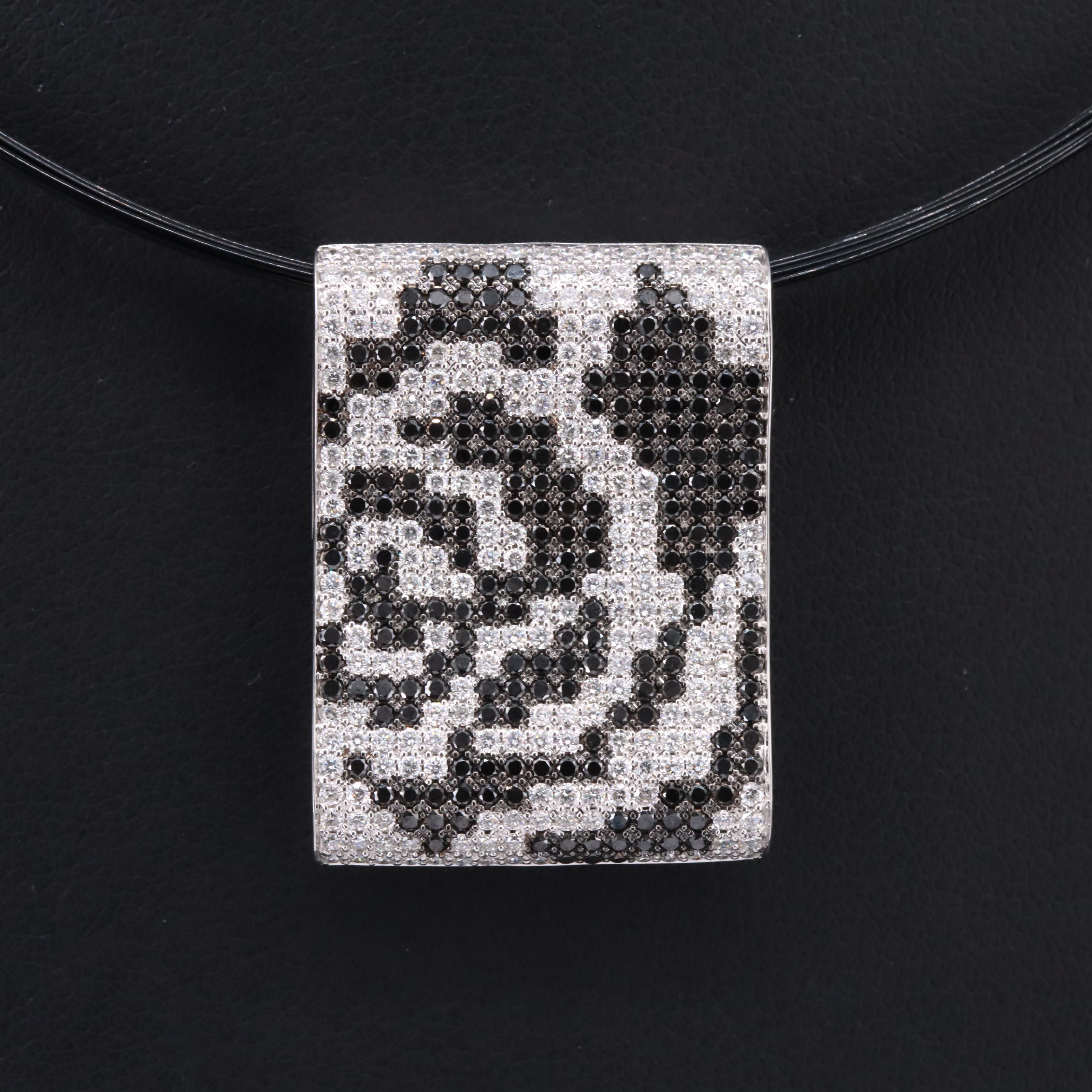 18K 2.75 CTW Pavé Diamond Rose Slide Pendant on Multi-Strand Necklace