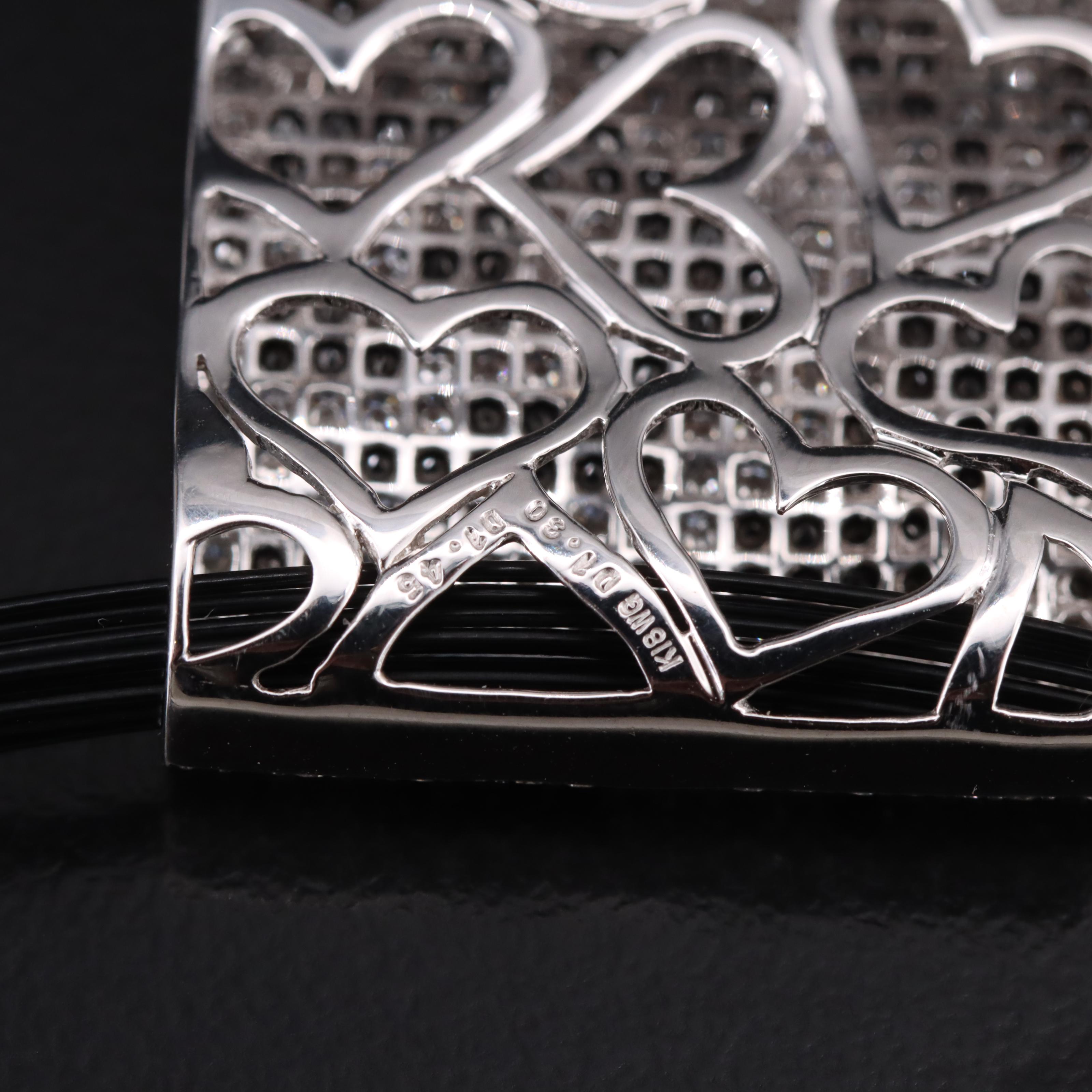 18K 2.75 CTW Pavé Diamond Rose Slide Pendant on Multi-Strand Necklace