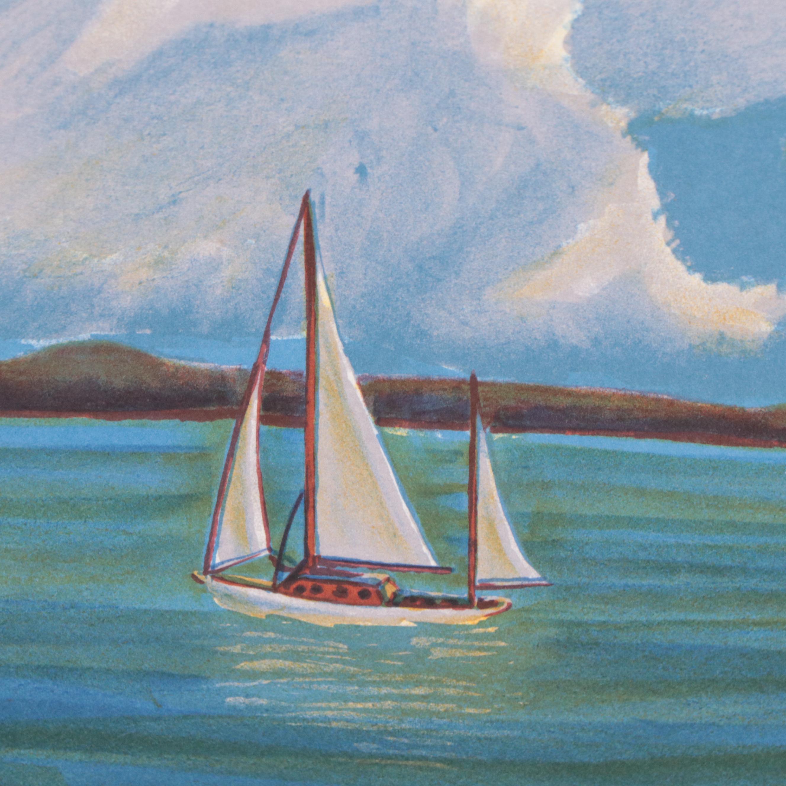 Jack Van Deckter Coastal Landscape Lithograph