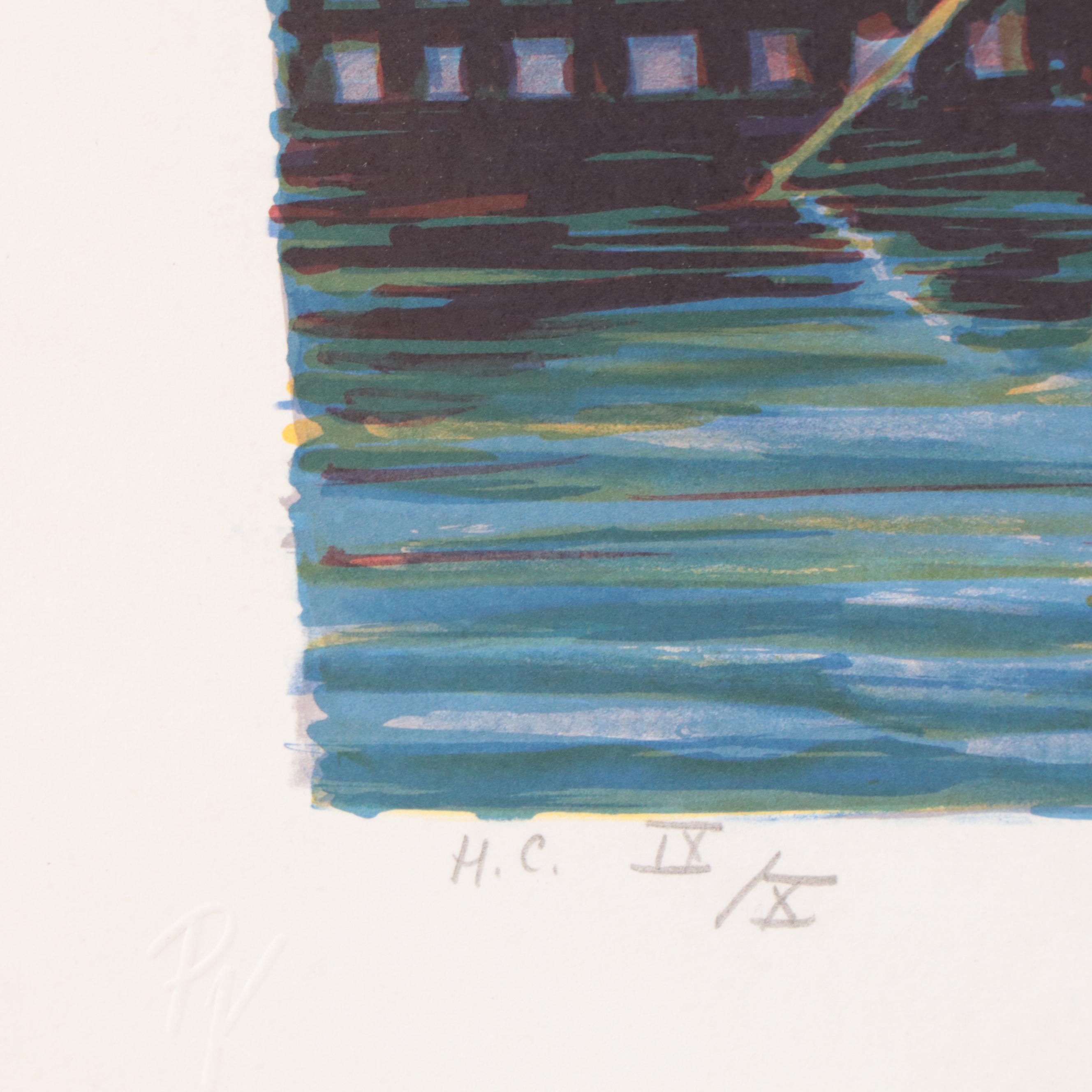 Jack Van Deckter Coastal Landscape Lithograph