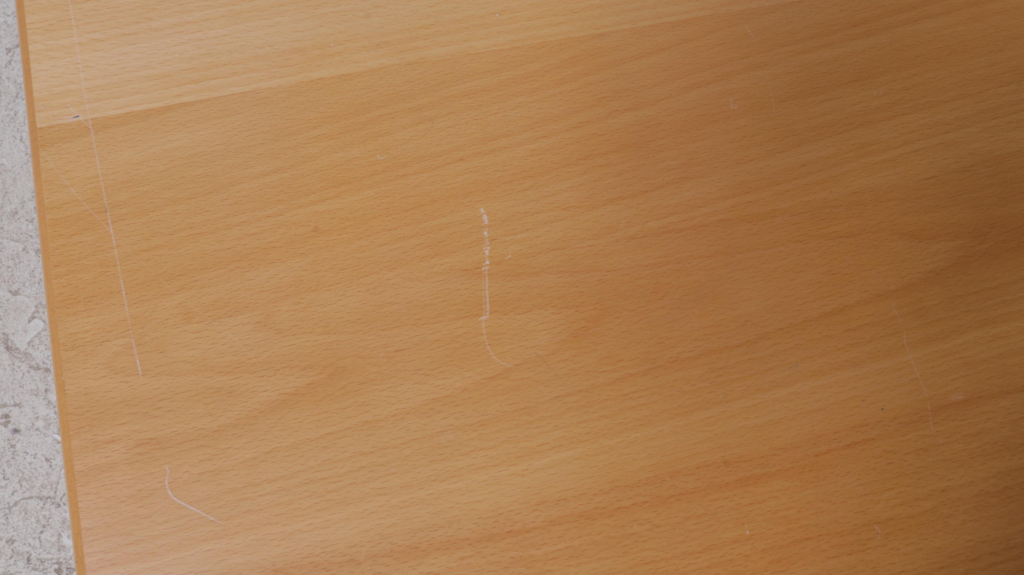 Contemporary Beech-Grained Laminate Desk with Bookshelves