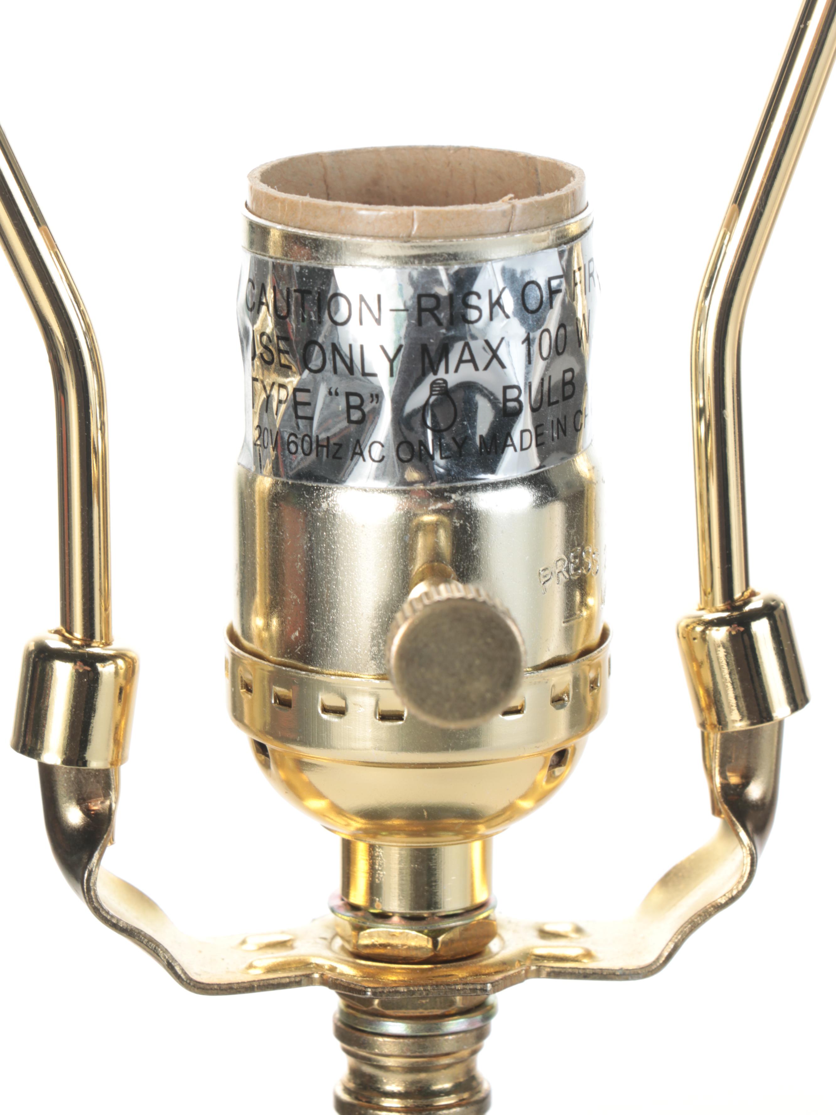 Chinese Phoenix Motif Porcelain Hexagonal Vase Table Lamp, Late 20th Century