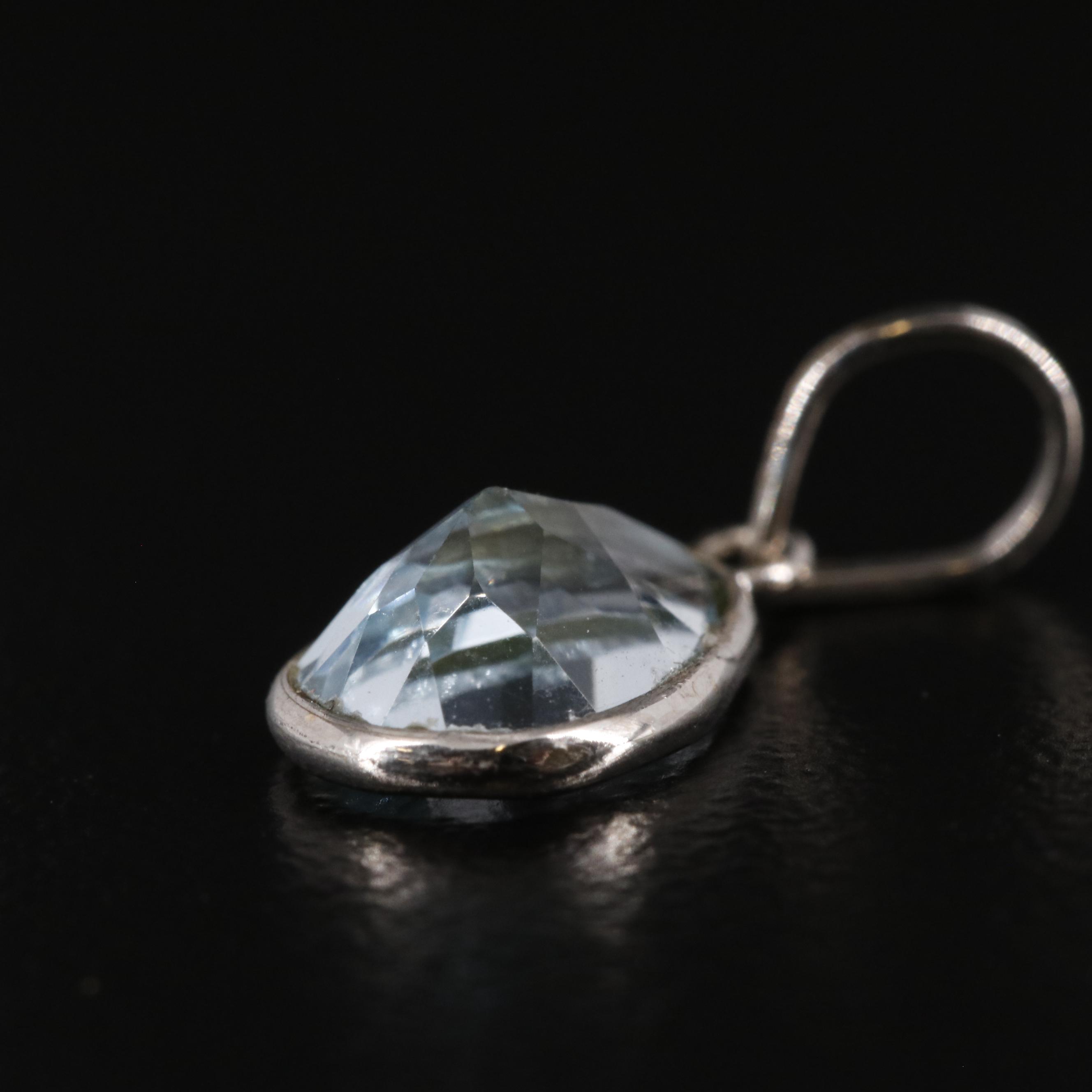 14K Blue Topaz Pendant