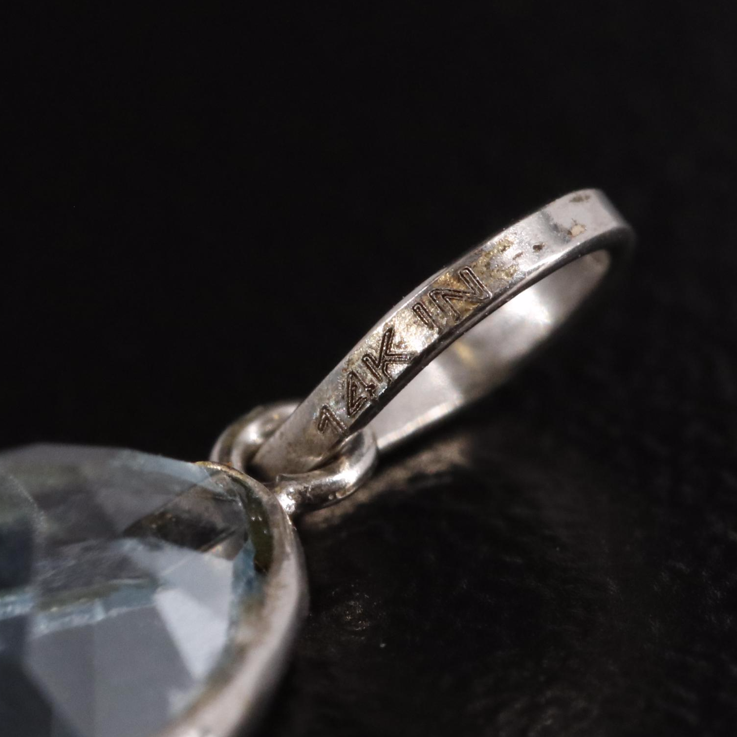14K Blue Topaz Pendant