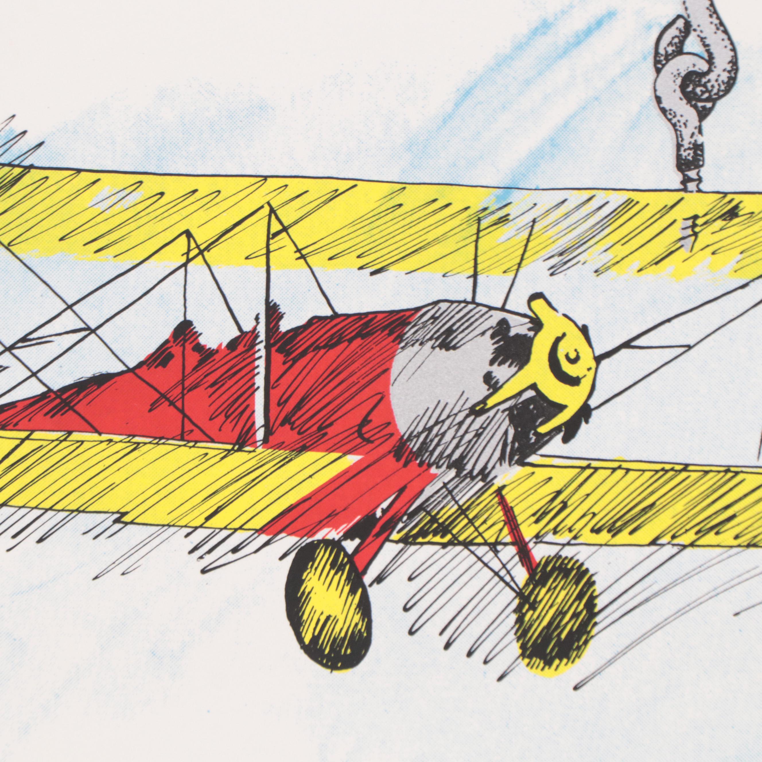 Joyce Arons Modernist Serigraph "She Flies..."