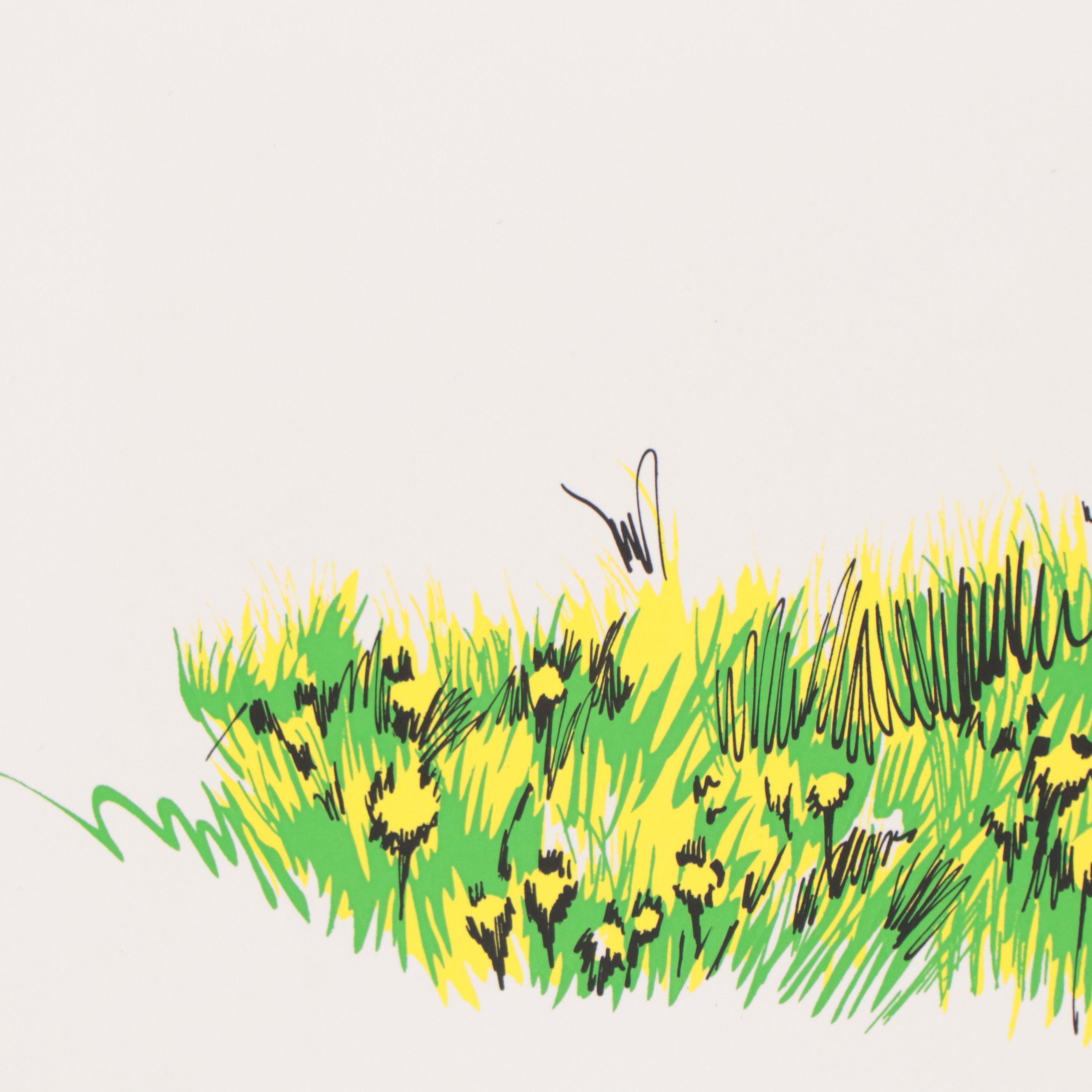 Joyce Arons Modernist Serigraph "She Flies..."