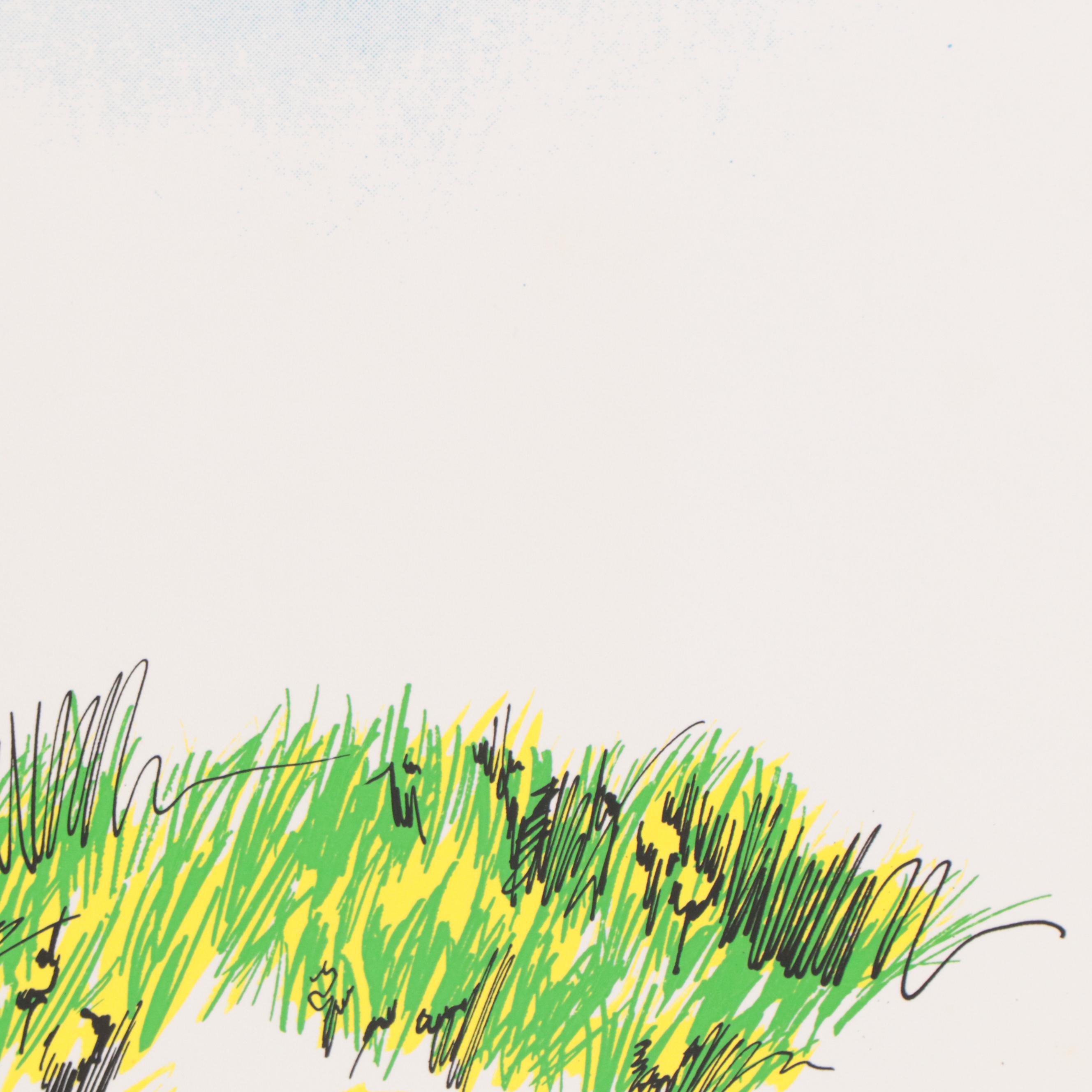 Joyce Arons Modernist Serigraph "She Flies..."