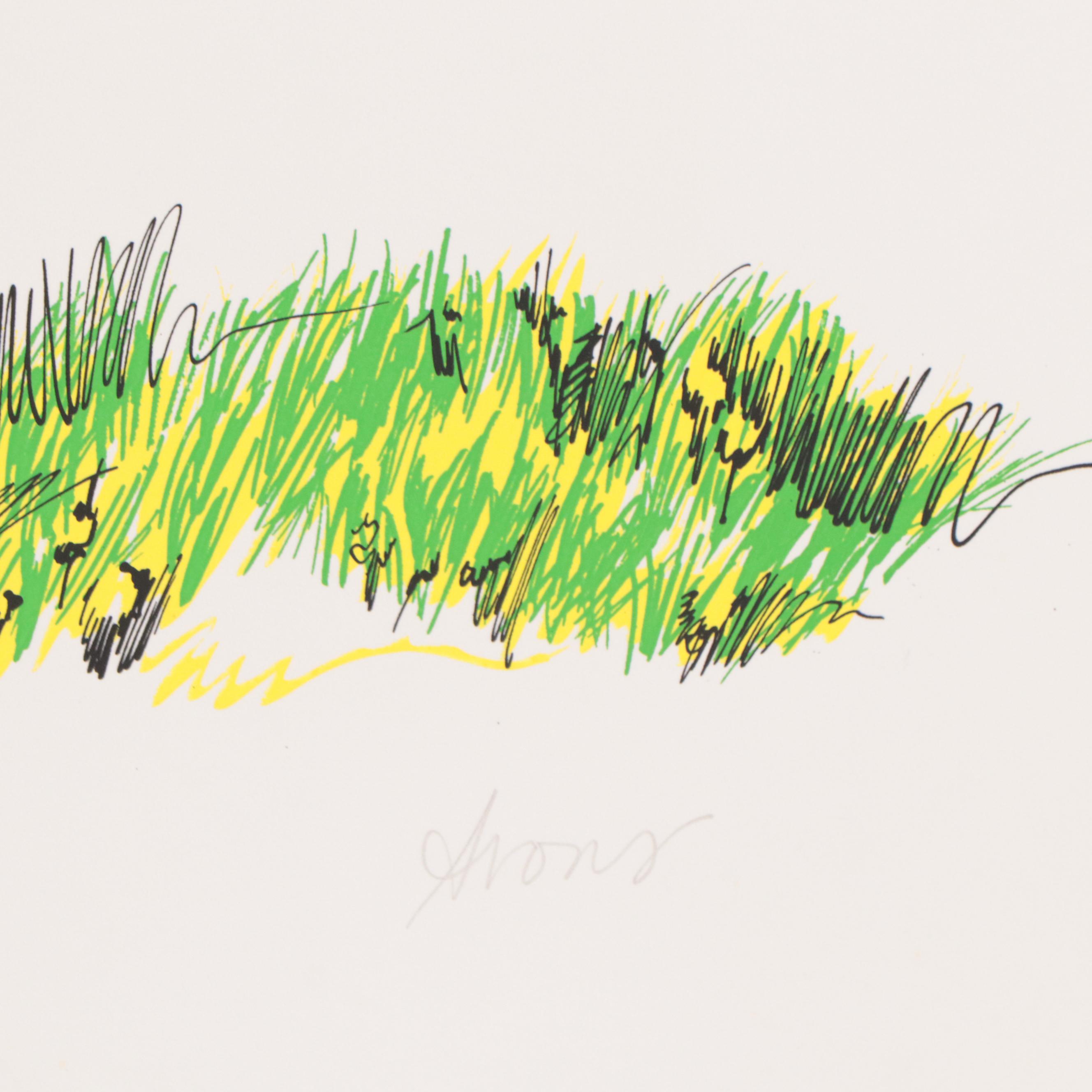 Joyce Arons Modernist Serigraph "She Flies..."