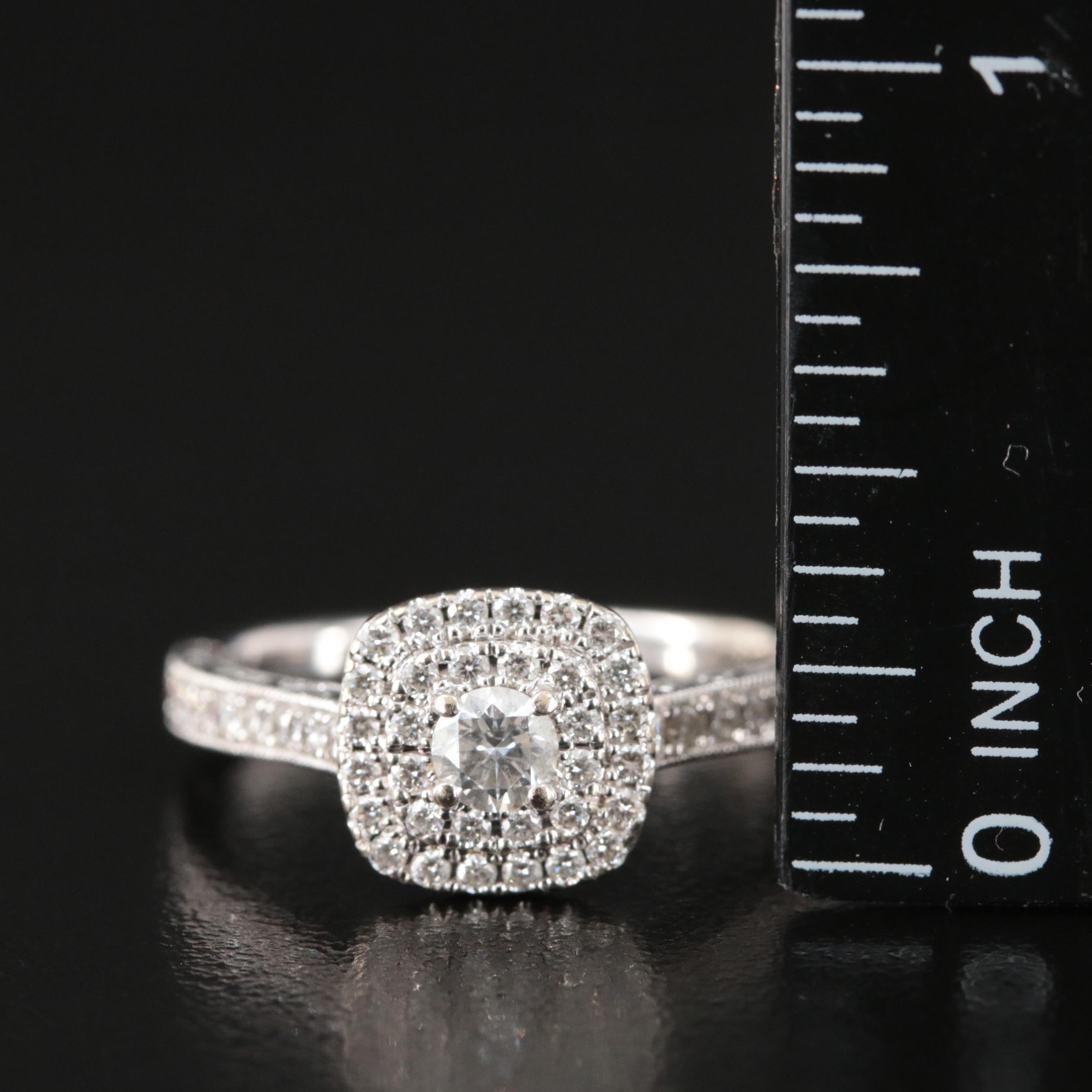 Neil Land 14K 0.94 CTW Diamond Double Halo Ring