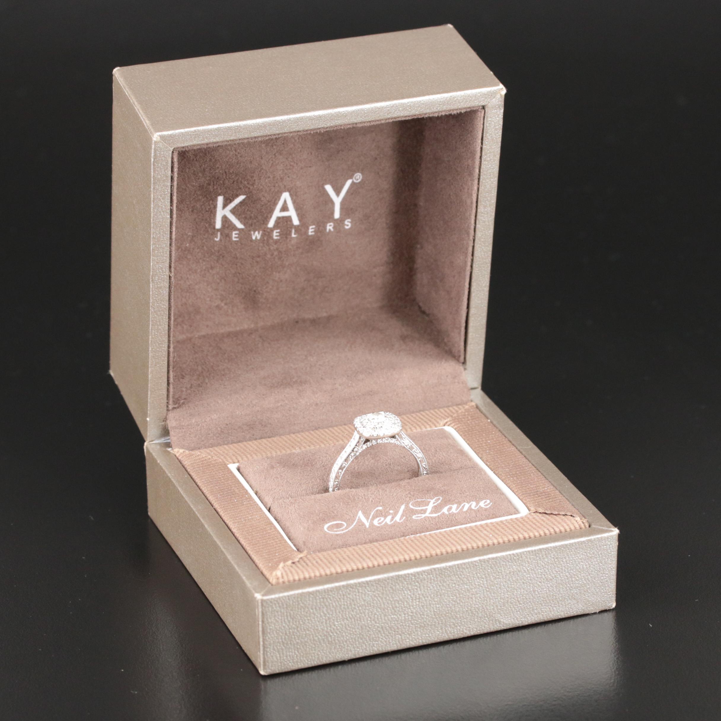 Neil Land 14K 0.94 CTW Diamond Double Halo Ring