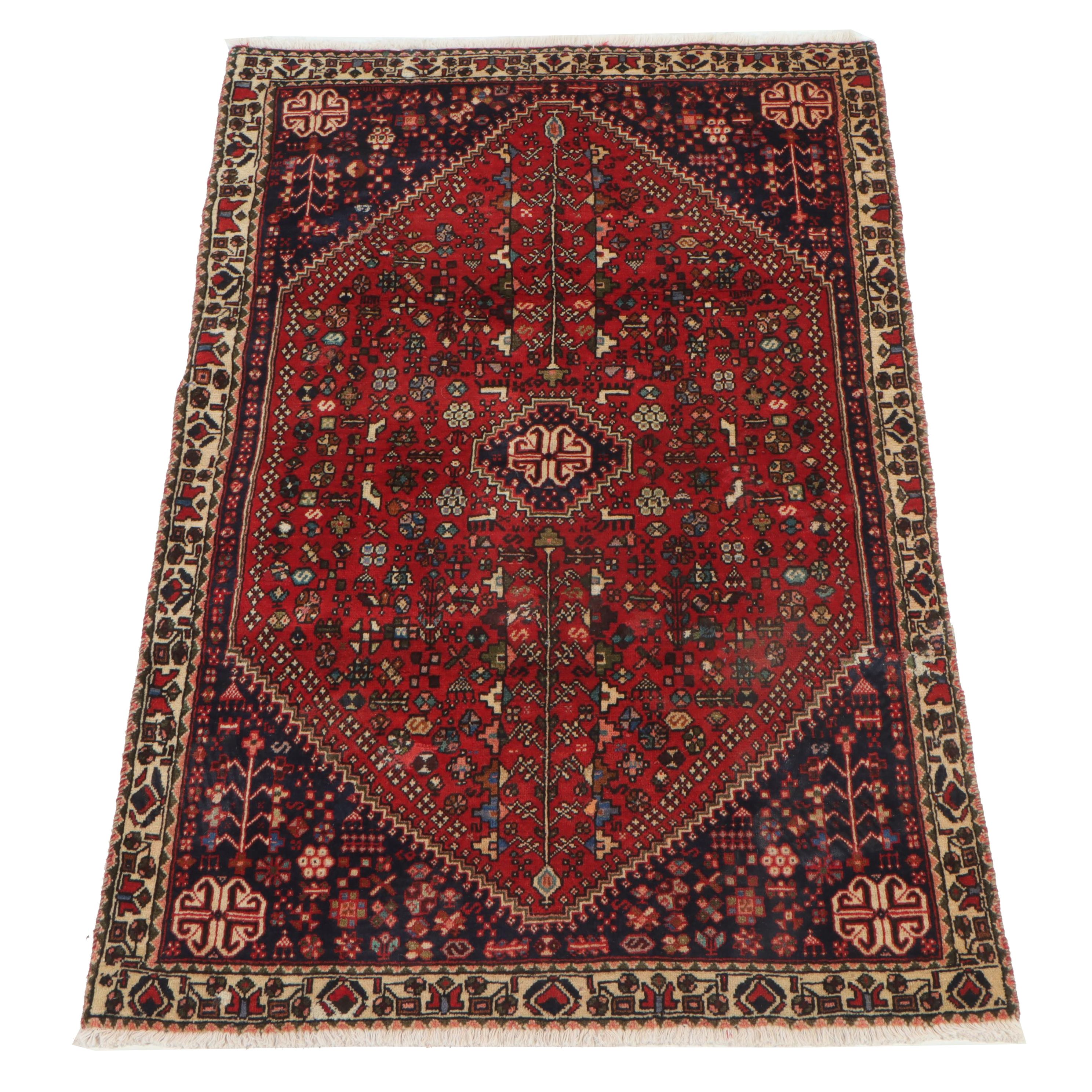 3'1 x 4'11 Hand-Knotted Persian Abadeh Accent Rug