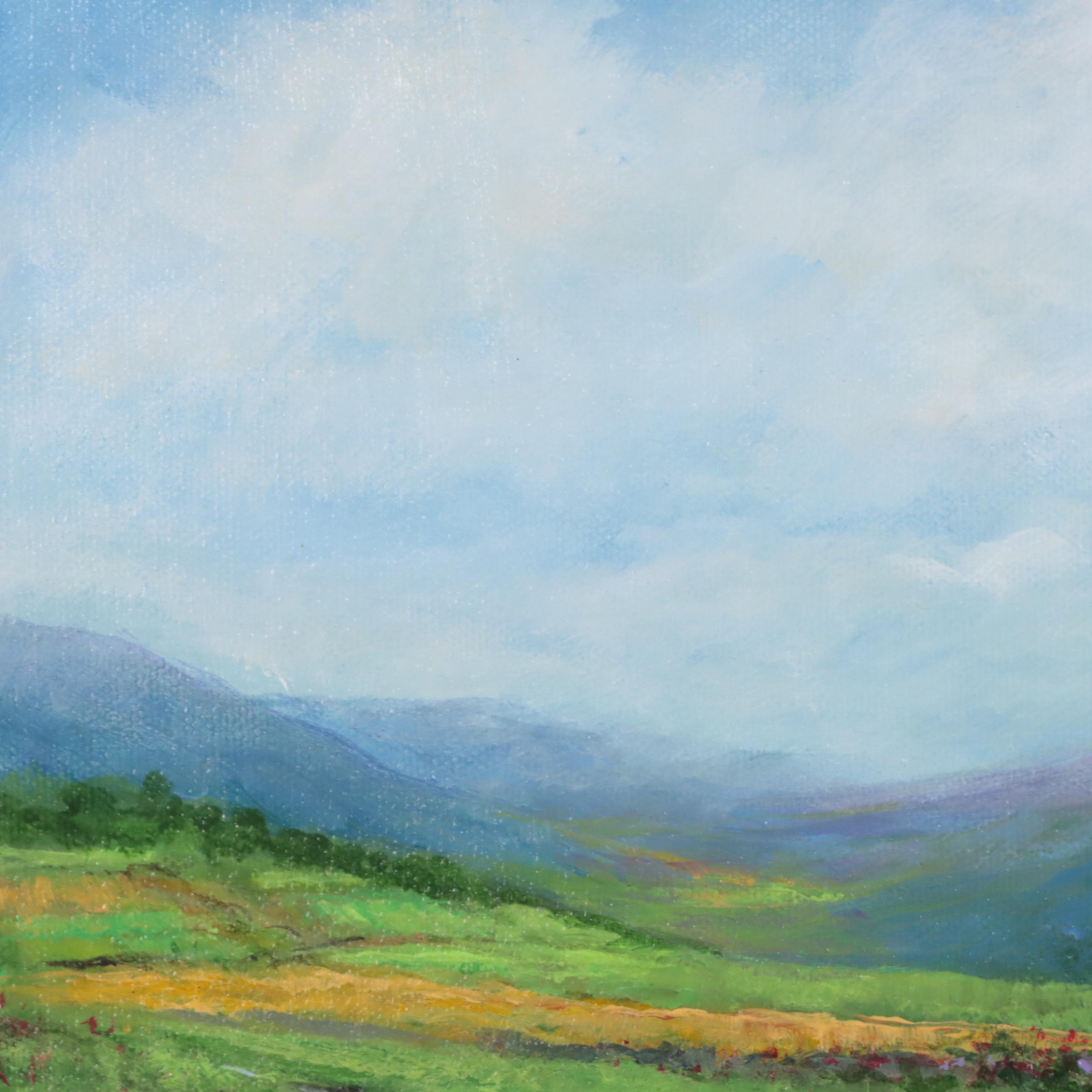 Jan Moffatt Oil Painting of Cottage Along Creek