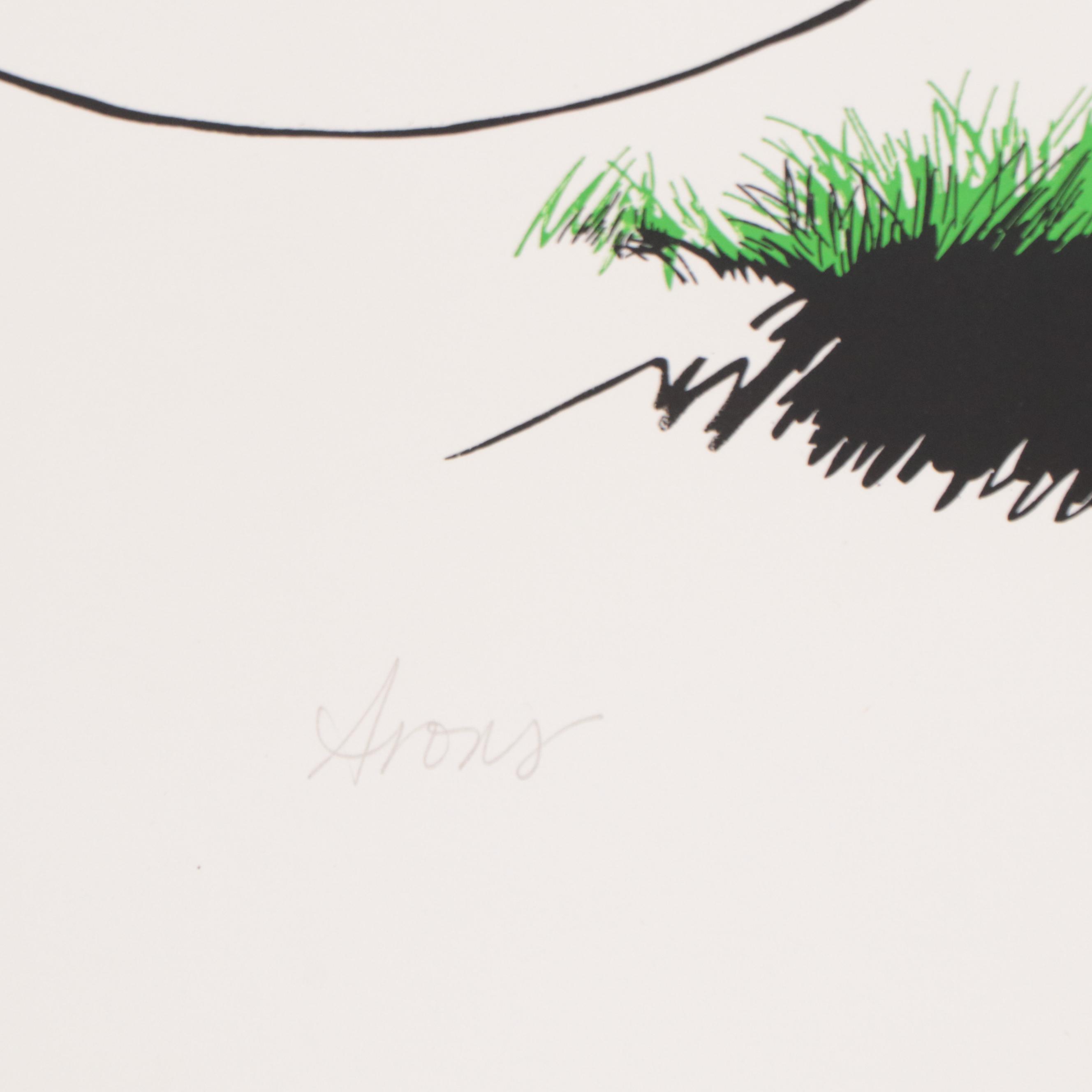 Joyce Arons Modernist Serigraph "Gettin' High"