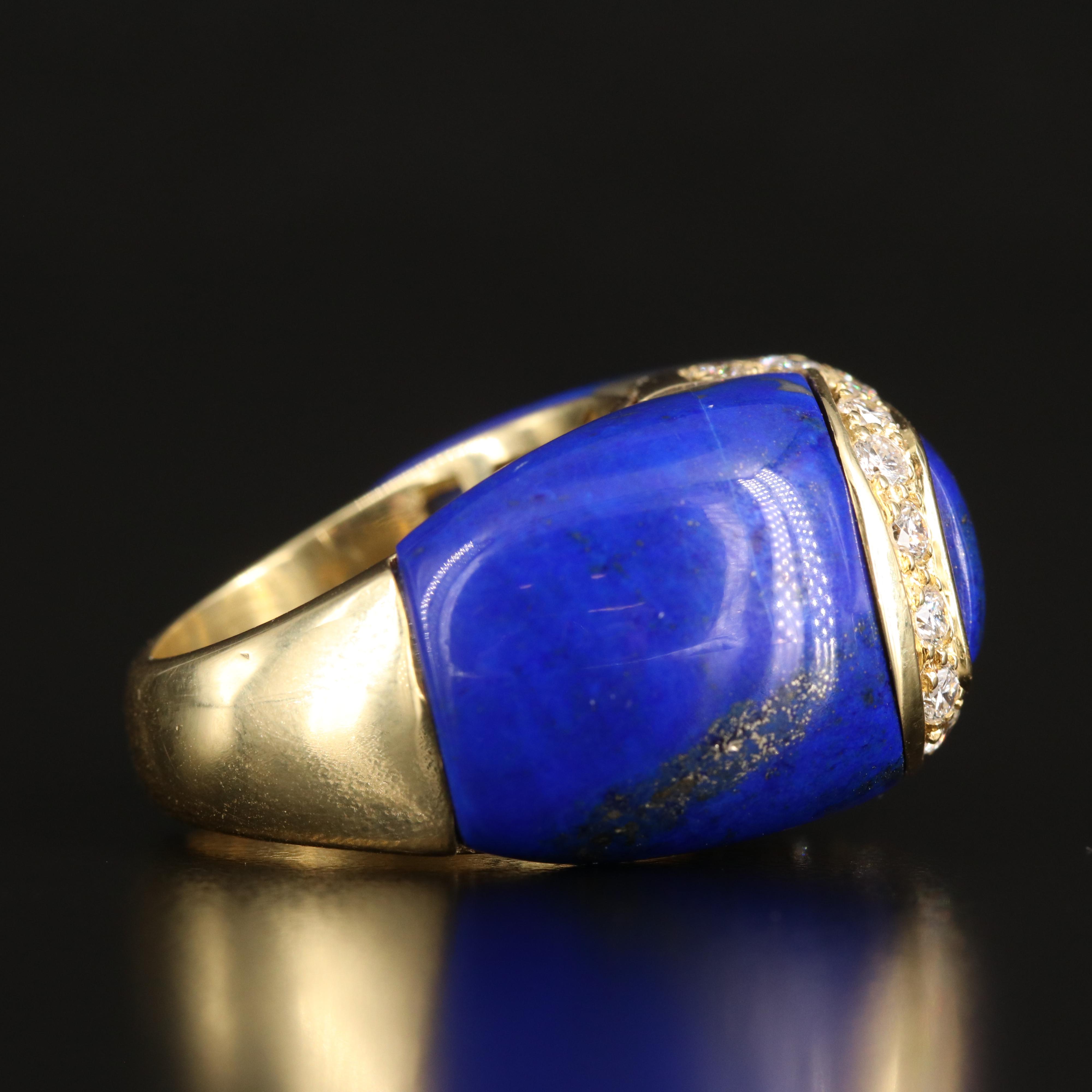 1970s 18K Lapis Lazuli and 1.04 CTW Diamond Bombé Ring