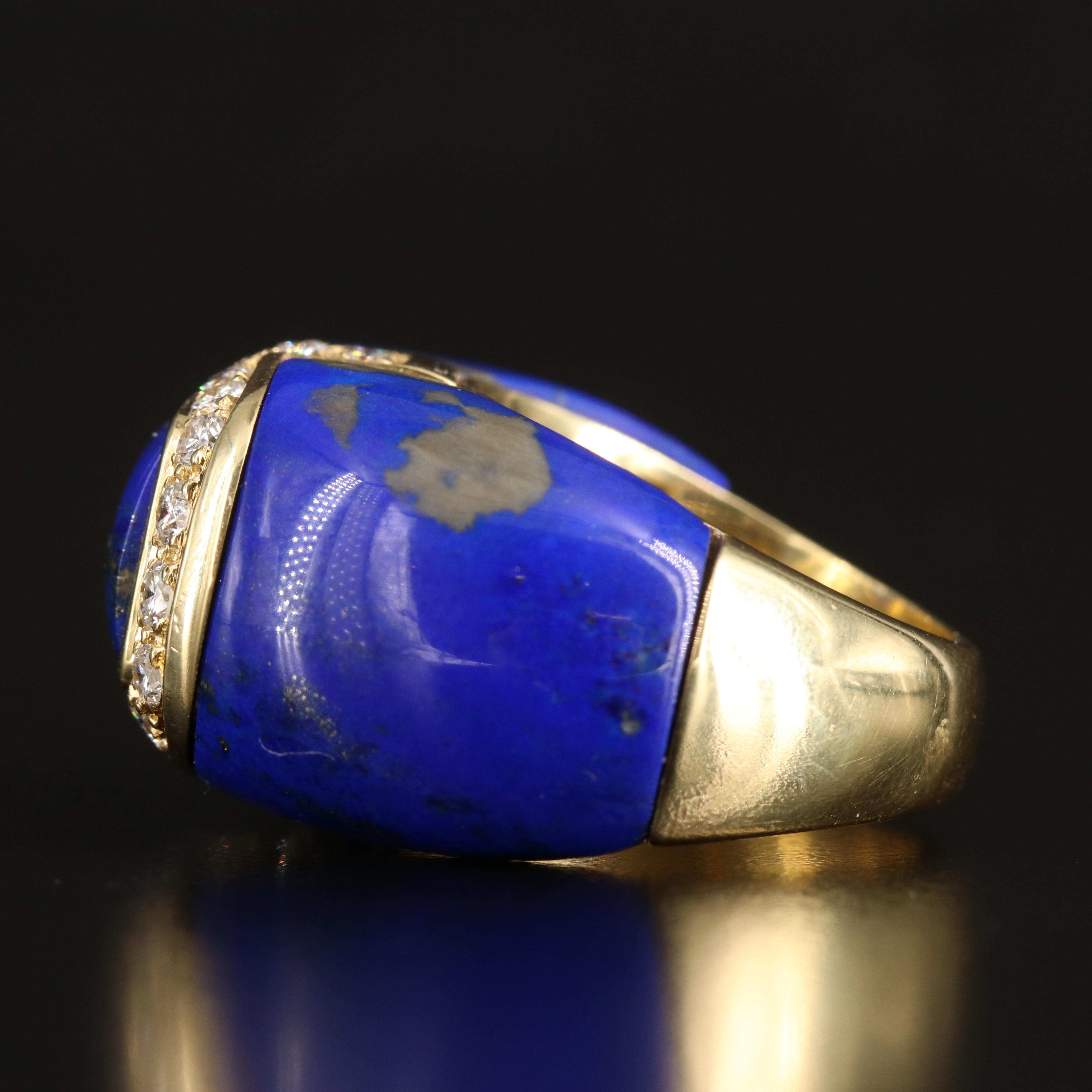 1970s 18K Lapis Lazuli and 1.04 CTW Diamond Bombé Ring