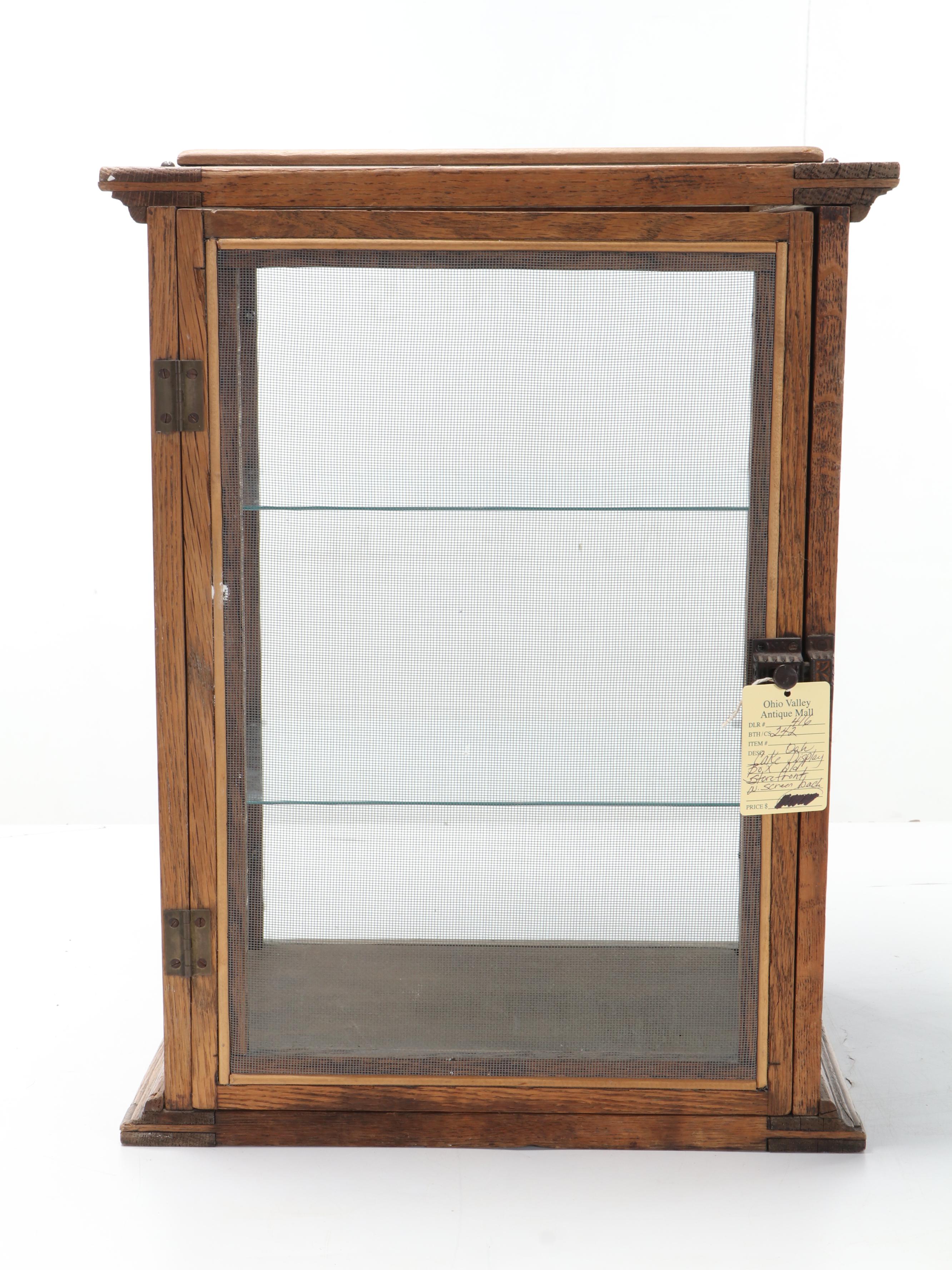 "Stone's Wrapped Cake" Oak and Glass Retail Display Case, Early 20th Century